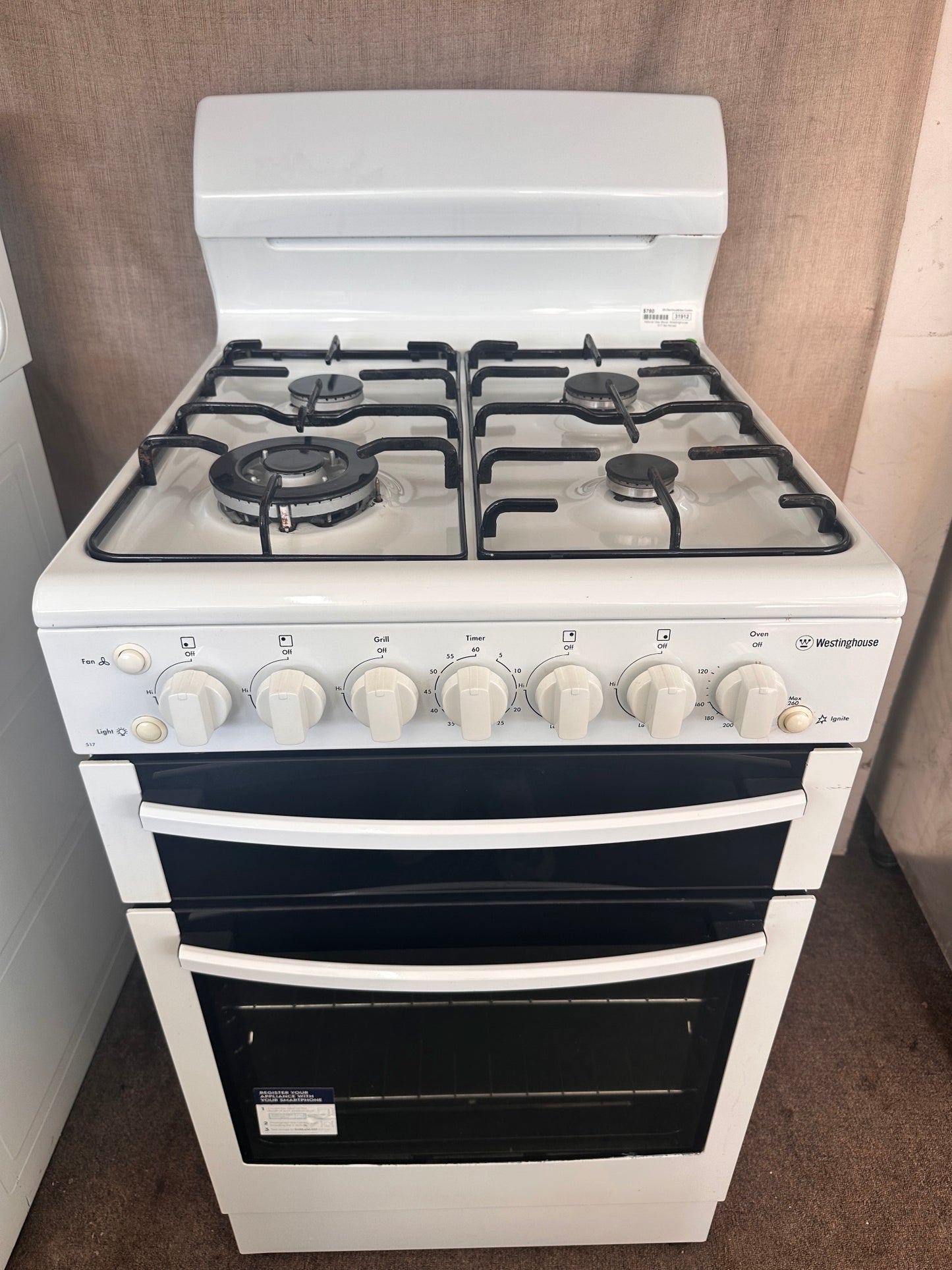 Westinghouse 54cm Fan Forced Natural Gas Freestanding Stove 517