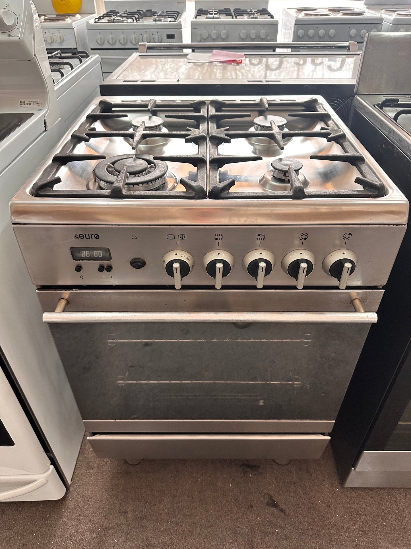 Euro 60cm Fan Forced Natural Gas Freestanding Stove Stainless