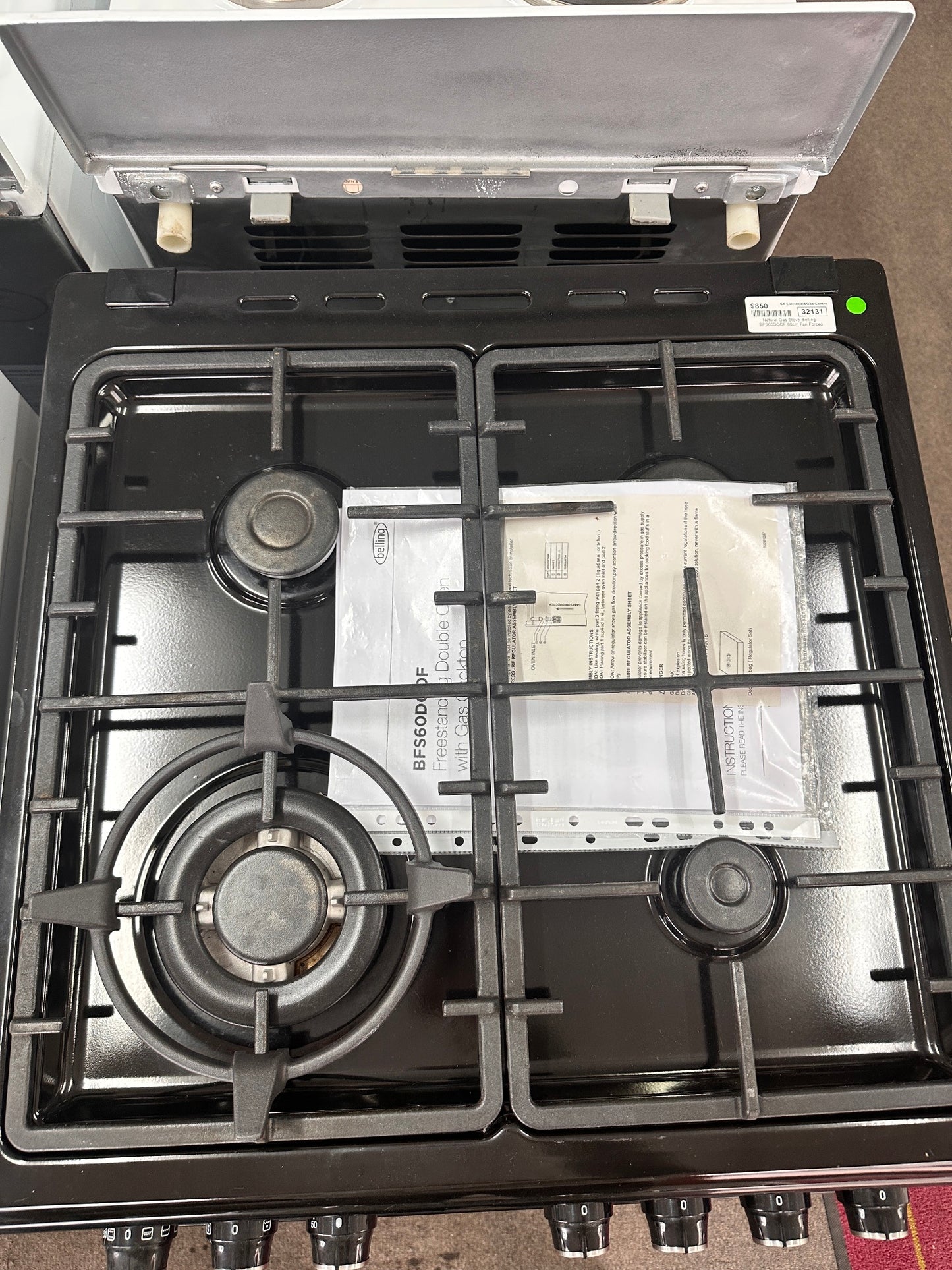Belling 60cm Dual Fuel Freestanding Cooker Gas Cooktop & Electric Double Oven BFS60DODF