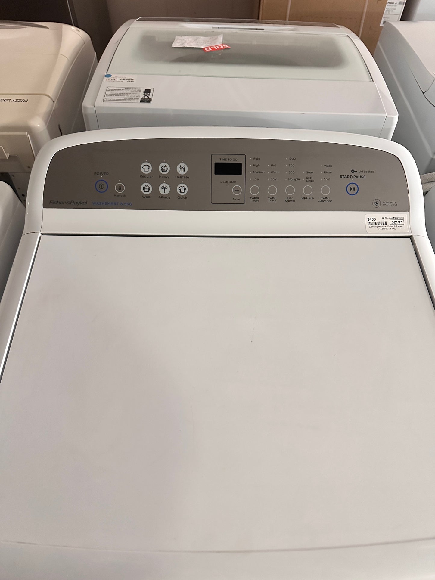 Fisher & Paykel Top Loader Washing Machine 8.5kg WA8560G1 (32433 F)