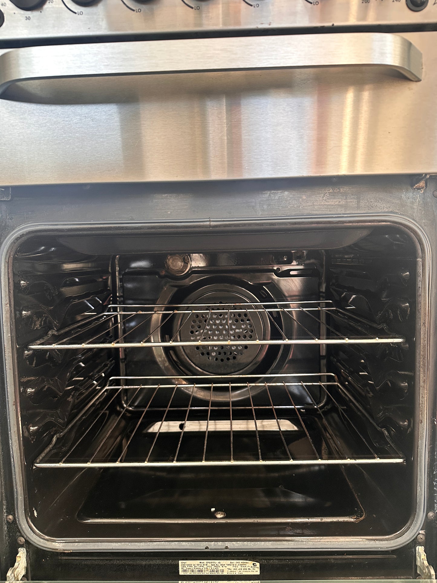 CHEF 54cm Fan Forced Natural Gas Freestanding Stove CFG517SANG Stainless