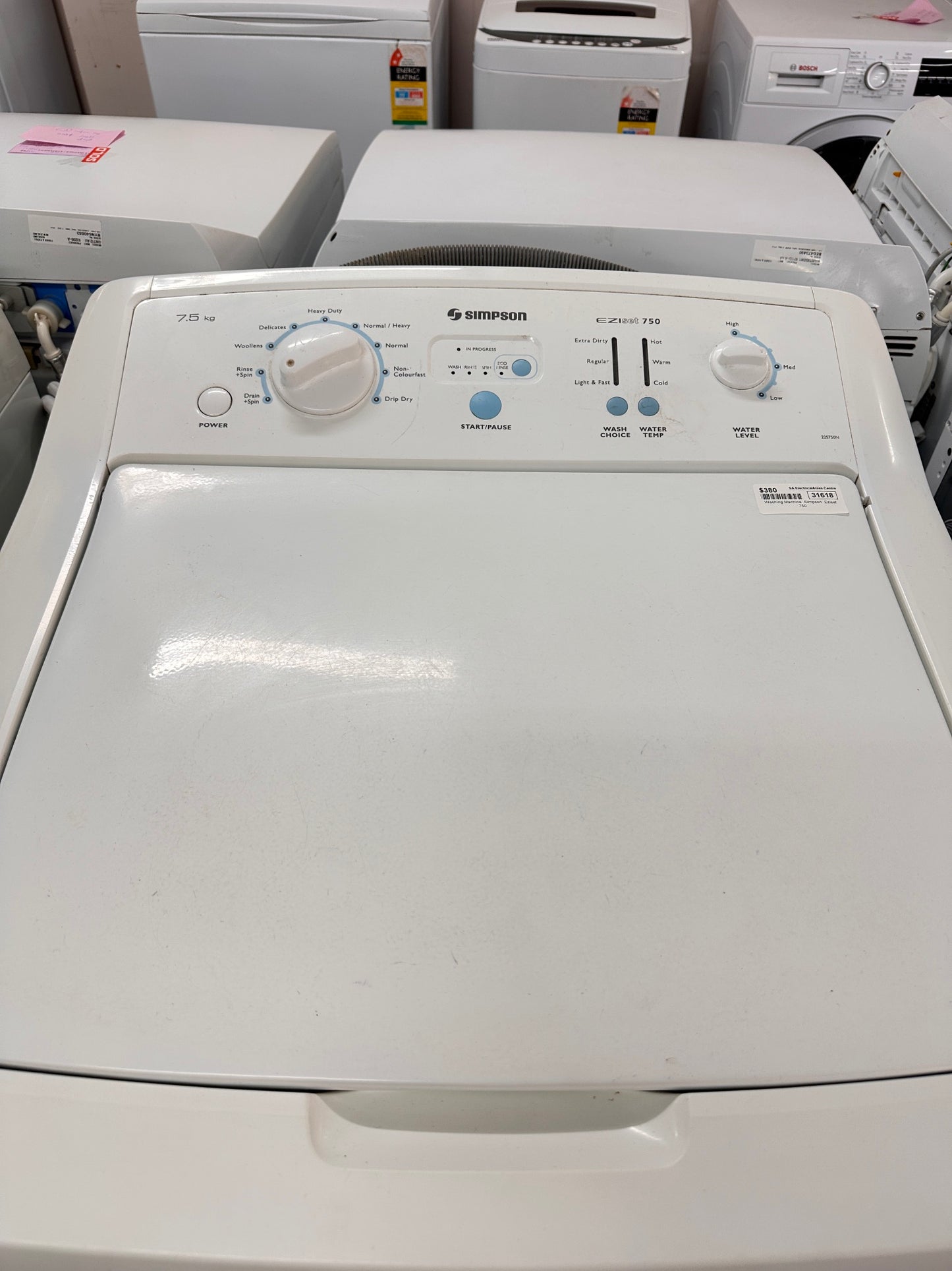 Simpson Top Loader Washing Machine 7.5kg Eziset 750