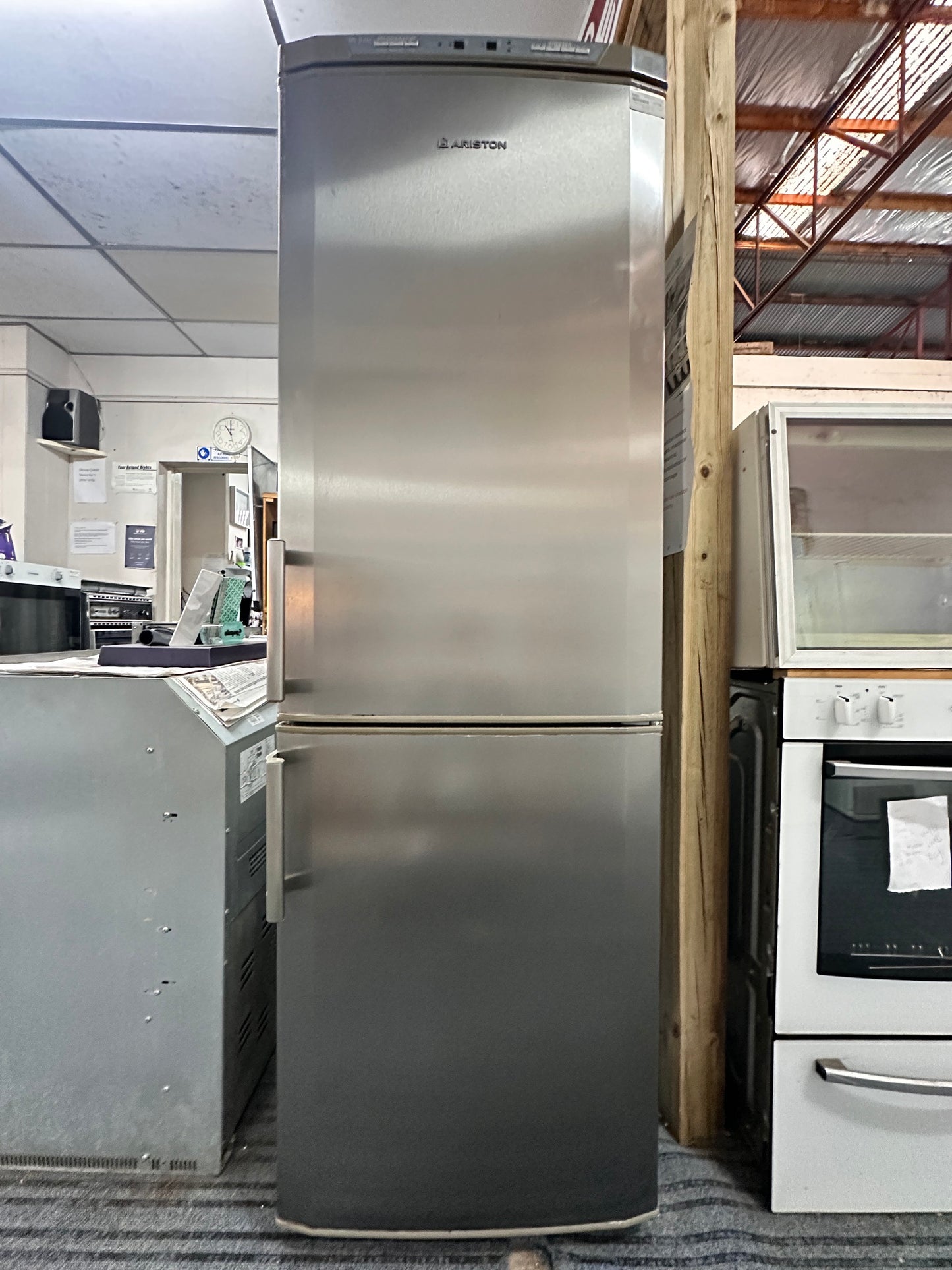 Ariston Bottom Mount Fridge Freezer 295L MBL300F Stainless