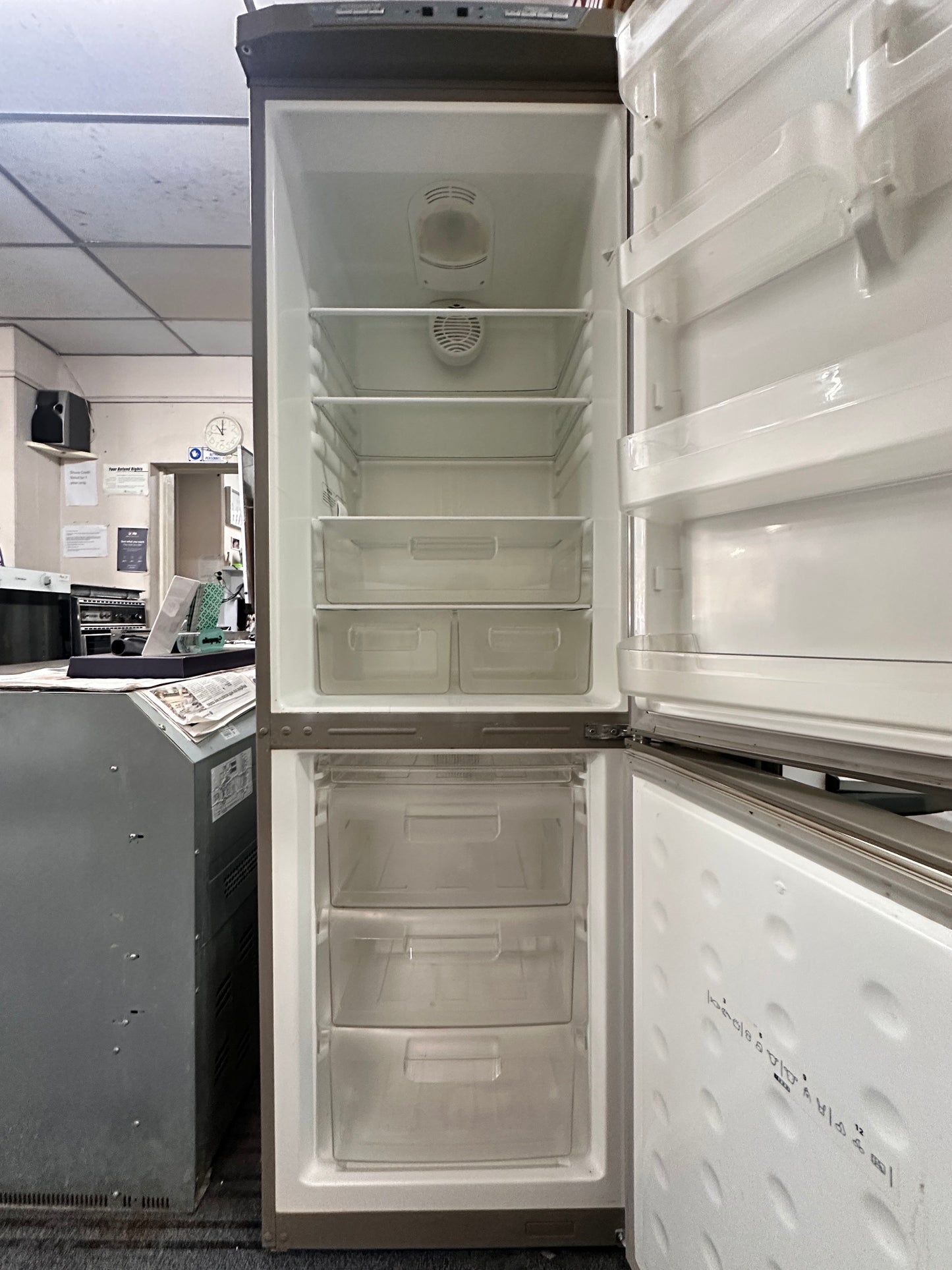 Ariston Bottom Mount Fridge Freezer 295L MBL300F Stainless