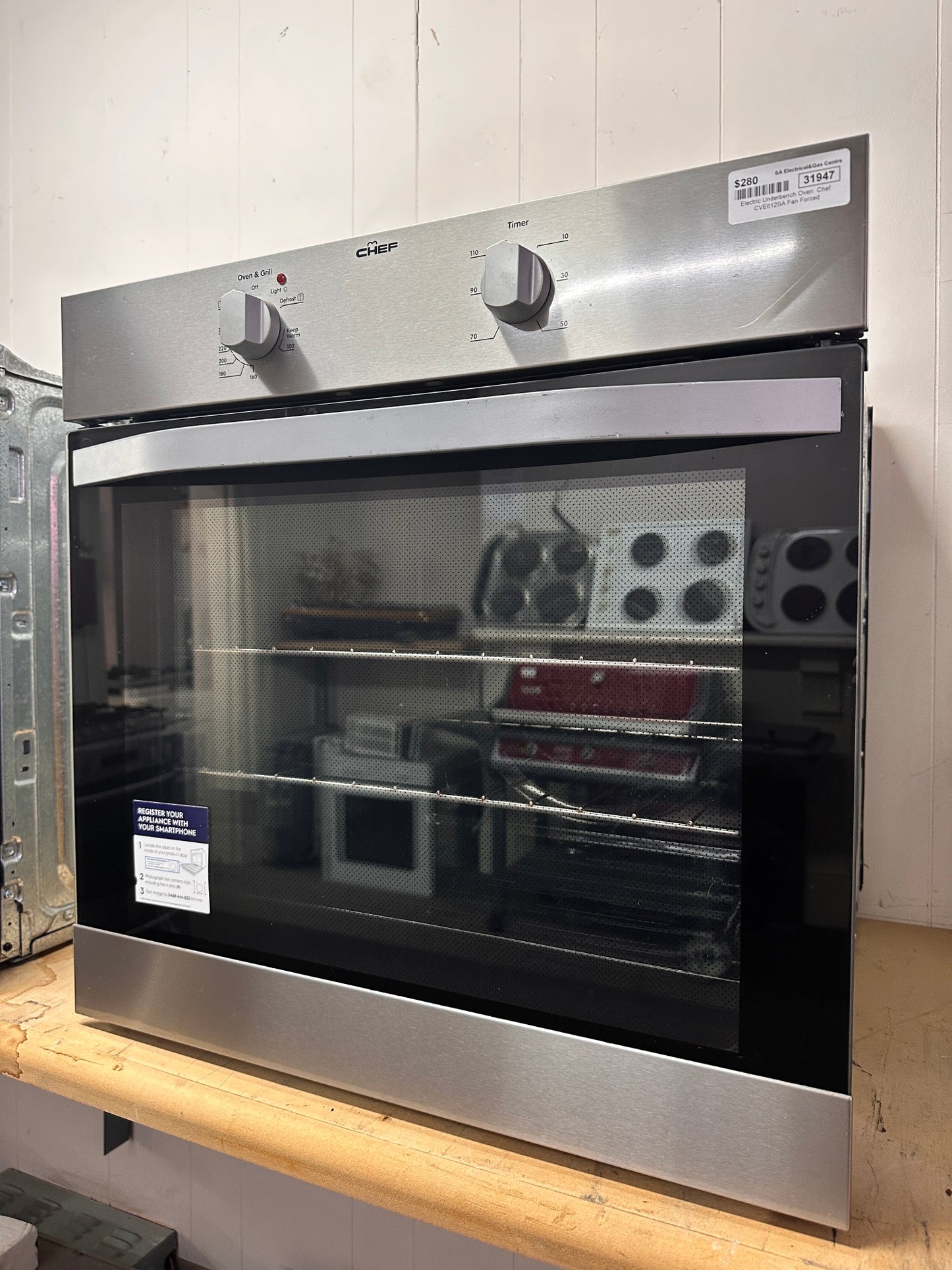 Chef Fan Forced Electric Underbench Oven CVE612SA Stainless Steel
