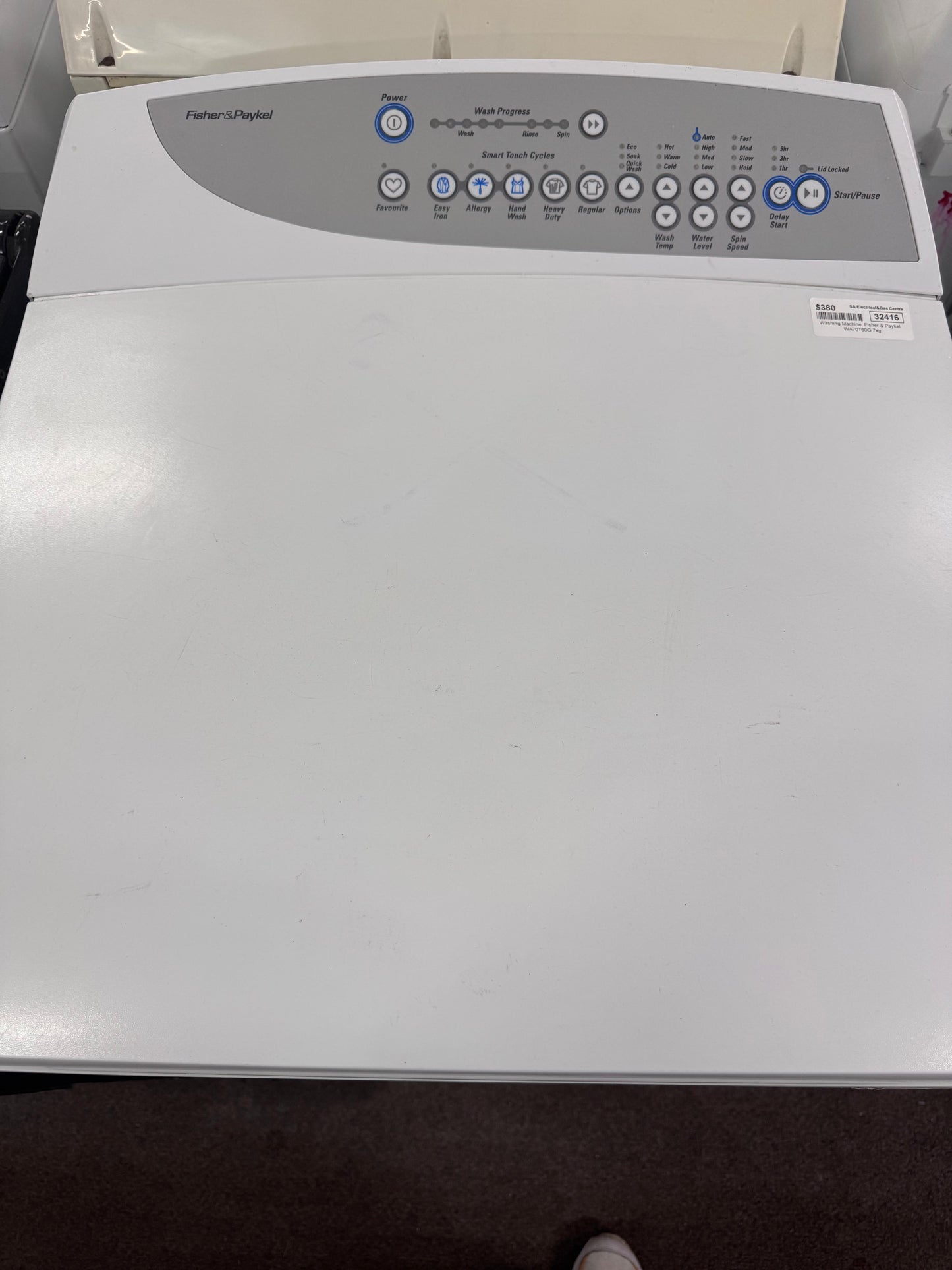Fisher & Paykel Top Loader Washing Machine 7kg WA70T60G (32416 F)