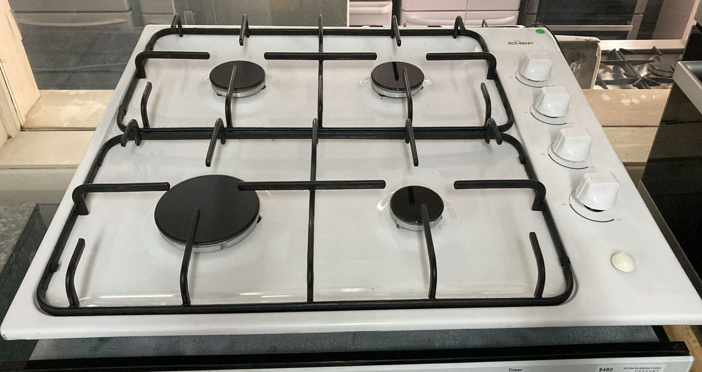 Chef Natural Gas Cooktop 4 Burners, GHS607W (33105)
