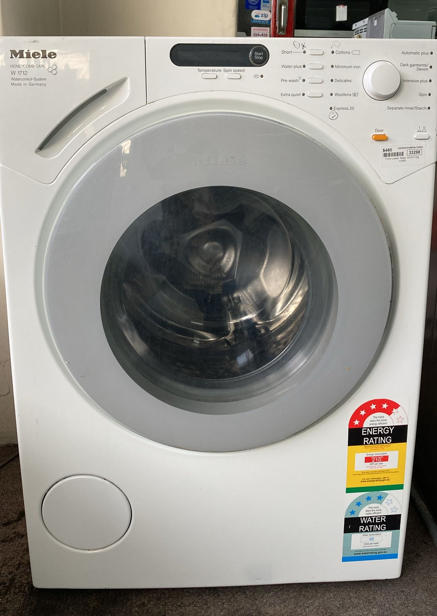 Miele Front Loader Washing Machine 7kg, W1913 (33298)