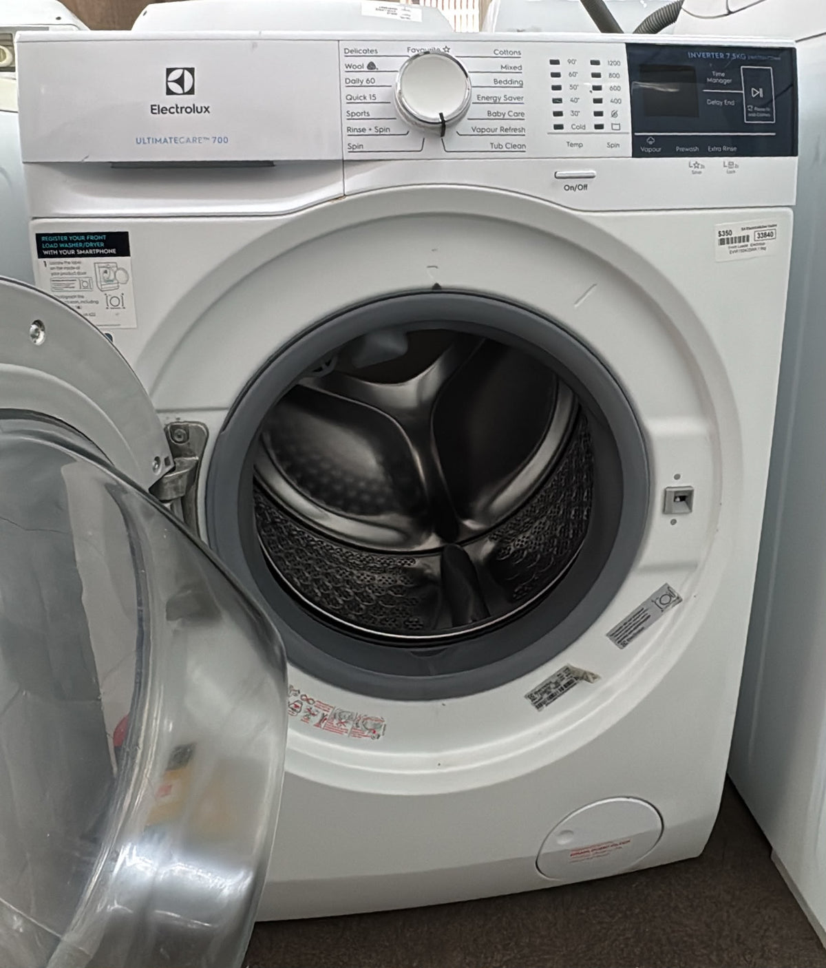 Electrolux Front Loader Washing Machine 7.5kg, EVVF7524CDWA (33840)