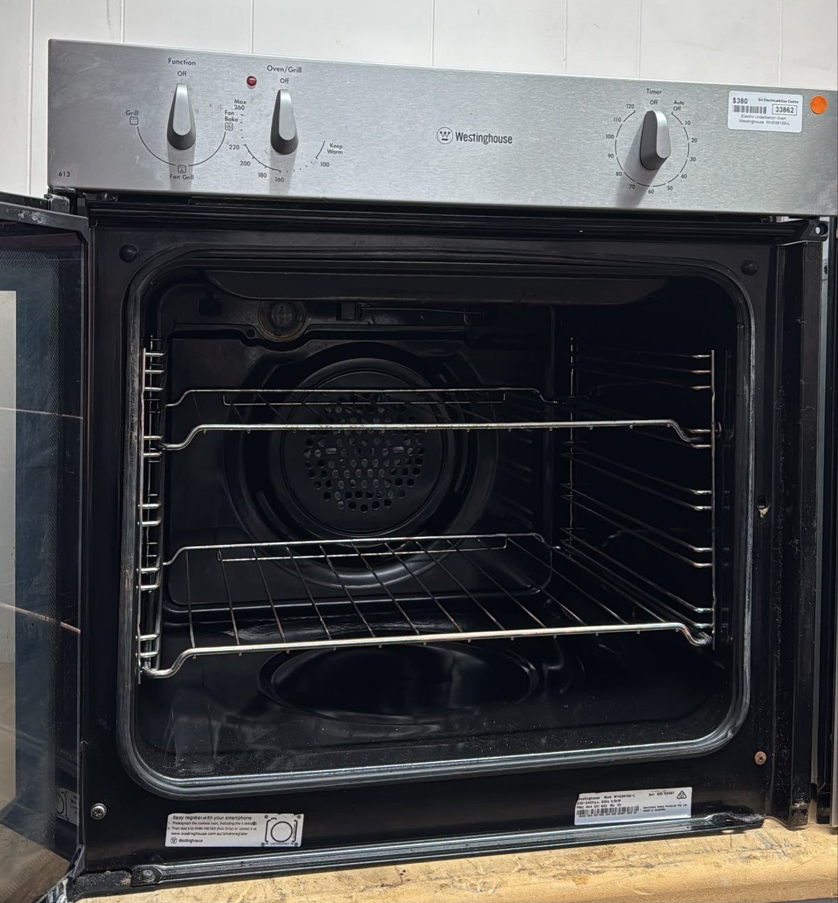 Westinghouse 60cm Electric Underbench Oven, Fan Forced (33862)