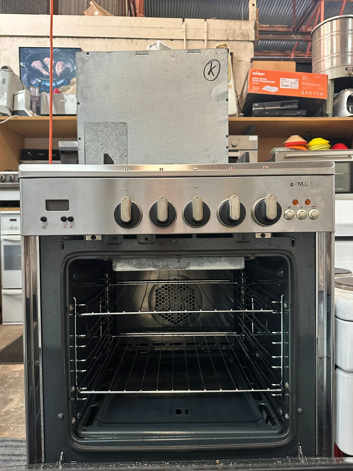 Emilia Stainless Steel 60cm Natural Gas Stove, Fan Forced (33063)