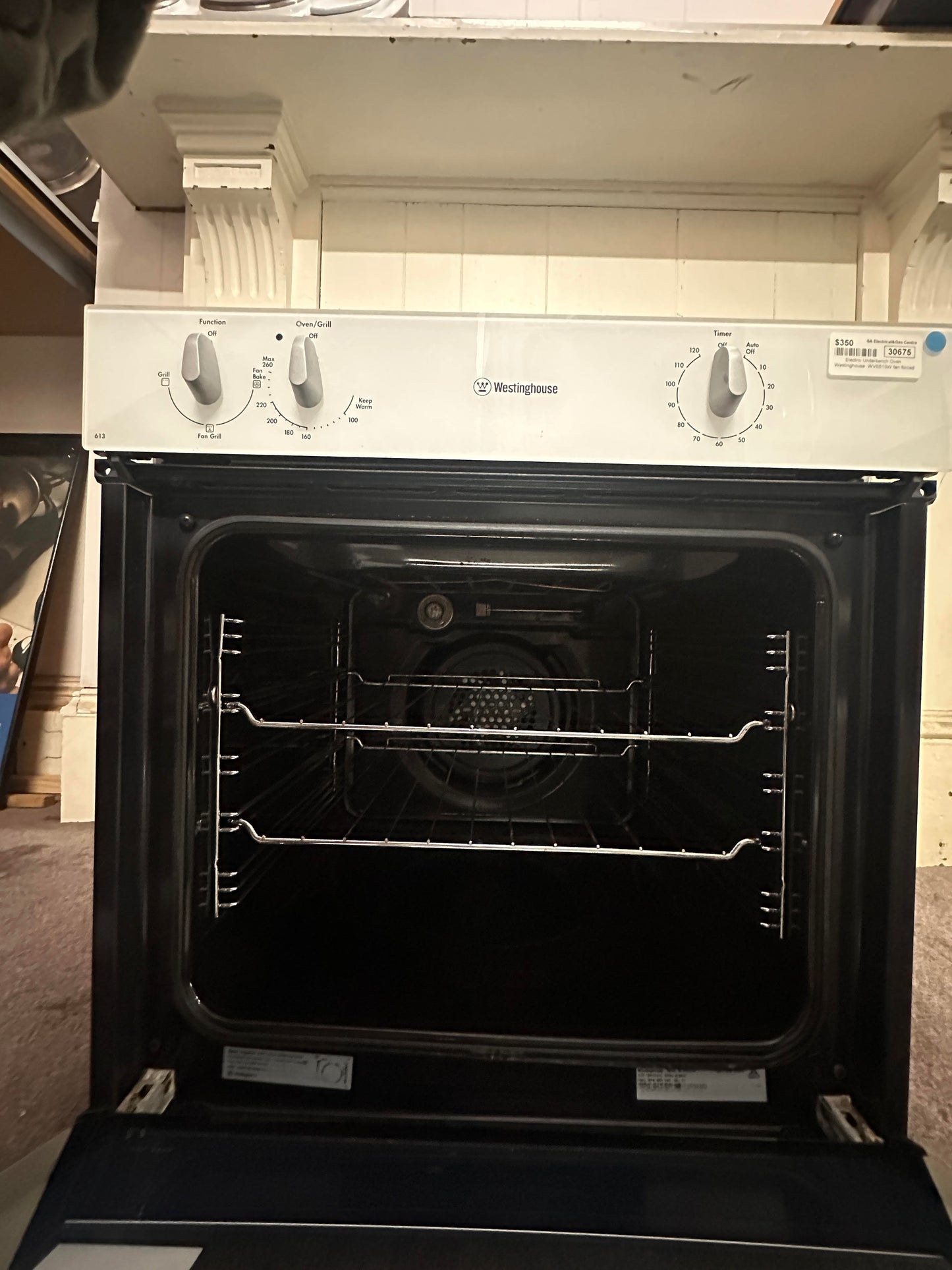 Westinghouse Fan Forced Electric Underbench Oven WVE613W