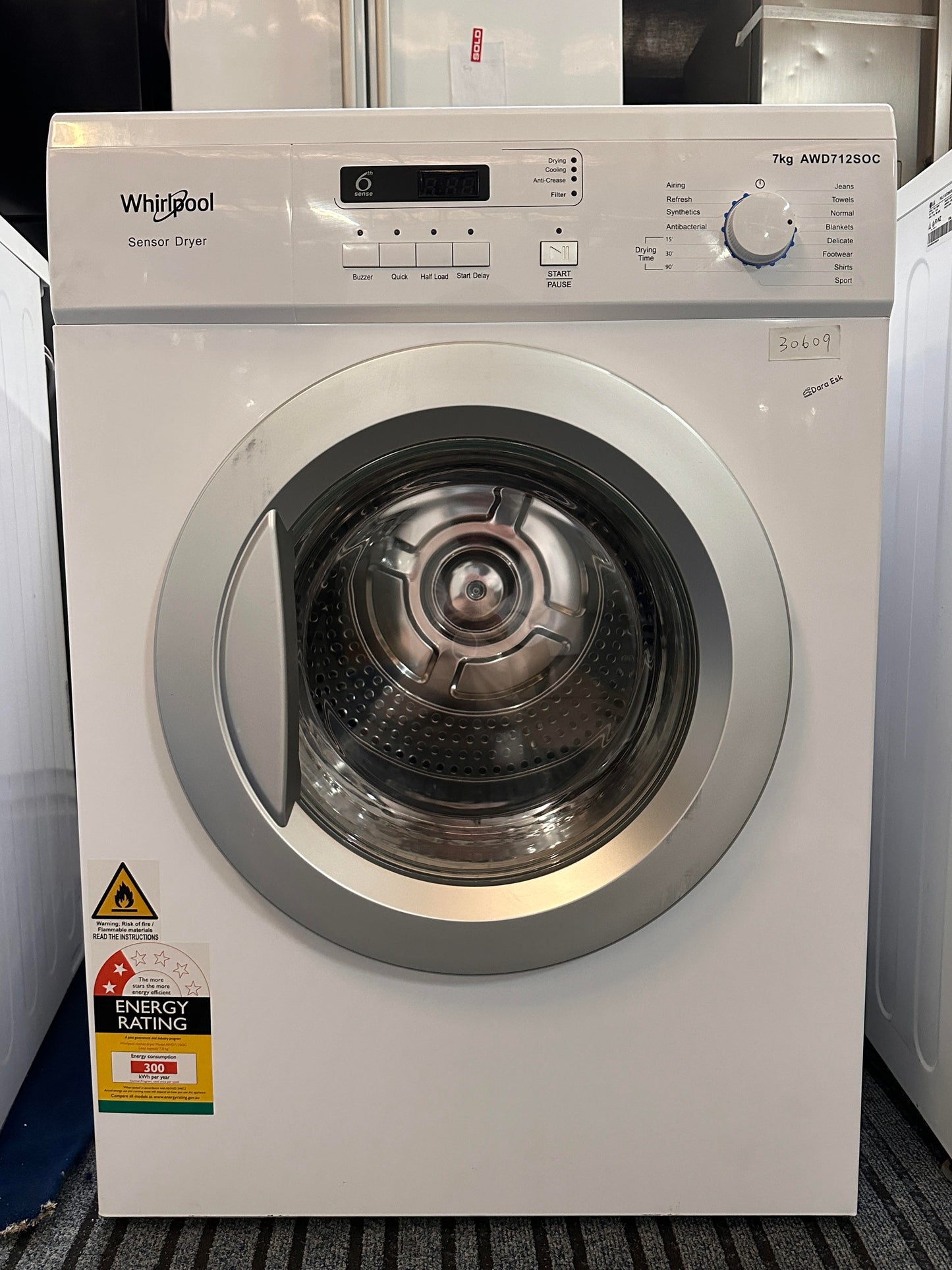 Whirlpool Dryer 7kg AWD712SOC