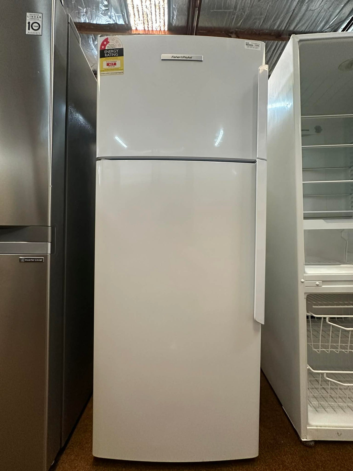 Fisher & Paykel Top Mount Fridge Freezer 380L, E381T (33066)