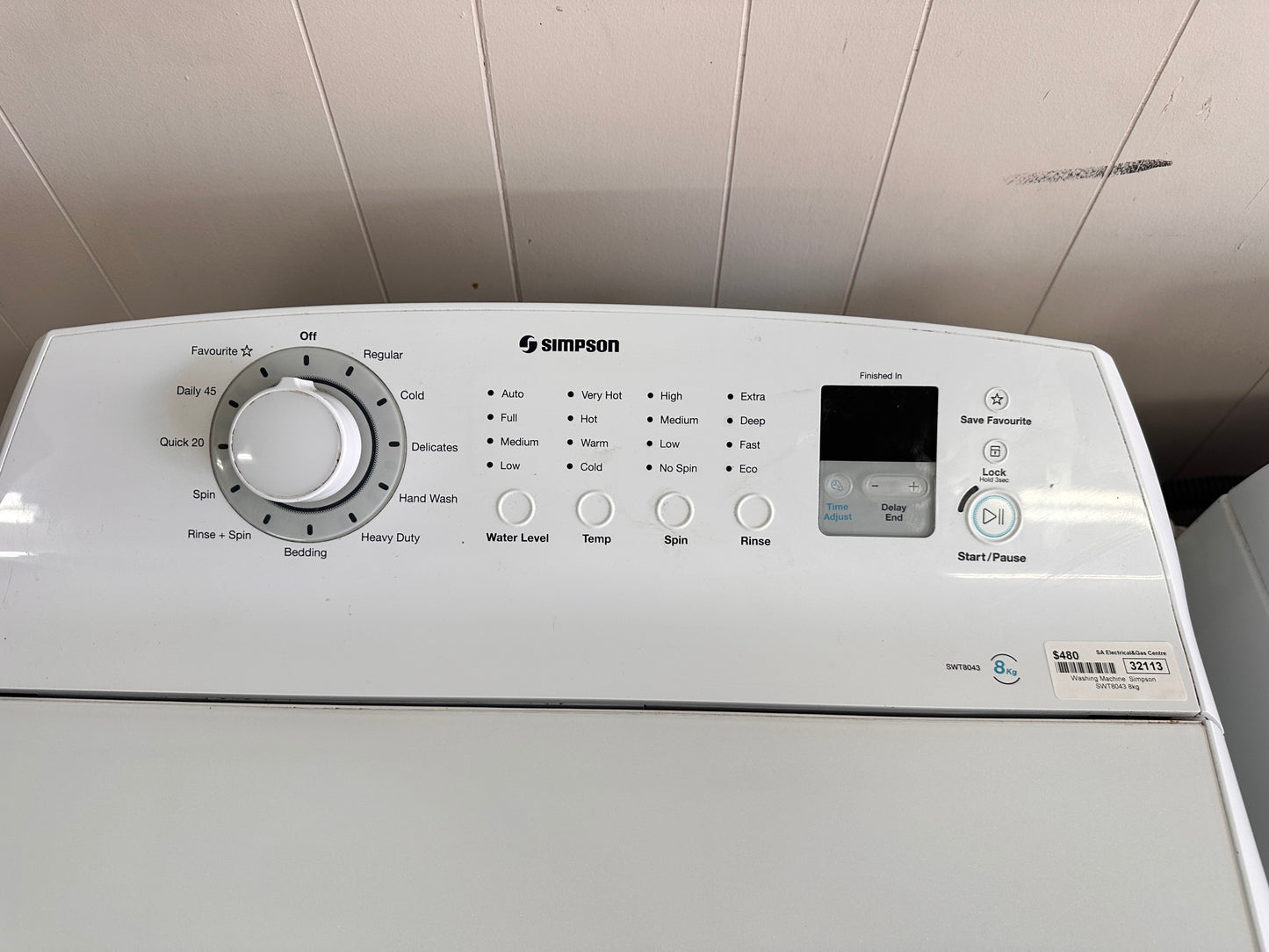 Simpson Top Loader Washing Machine 8kg SWT8043
