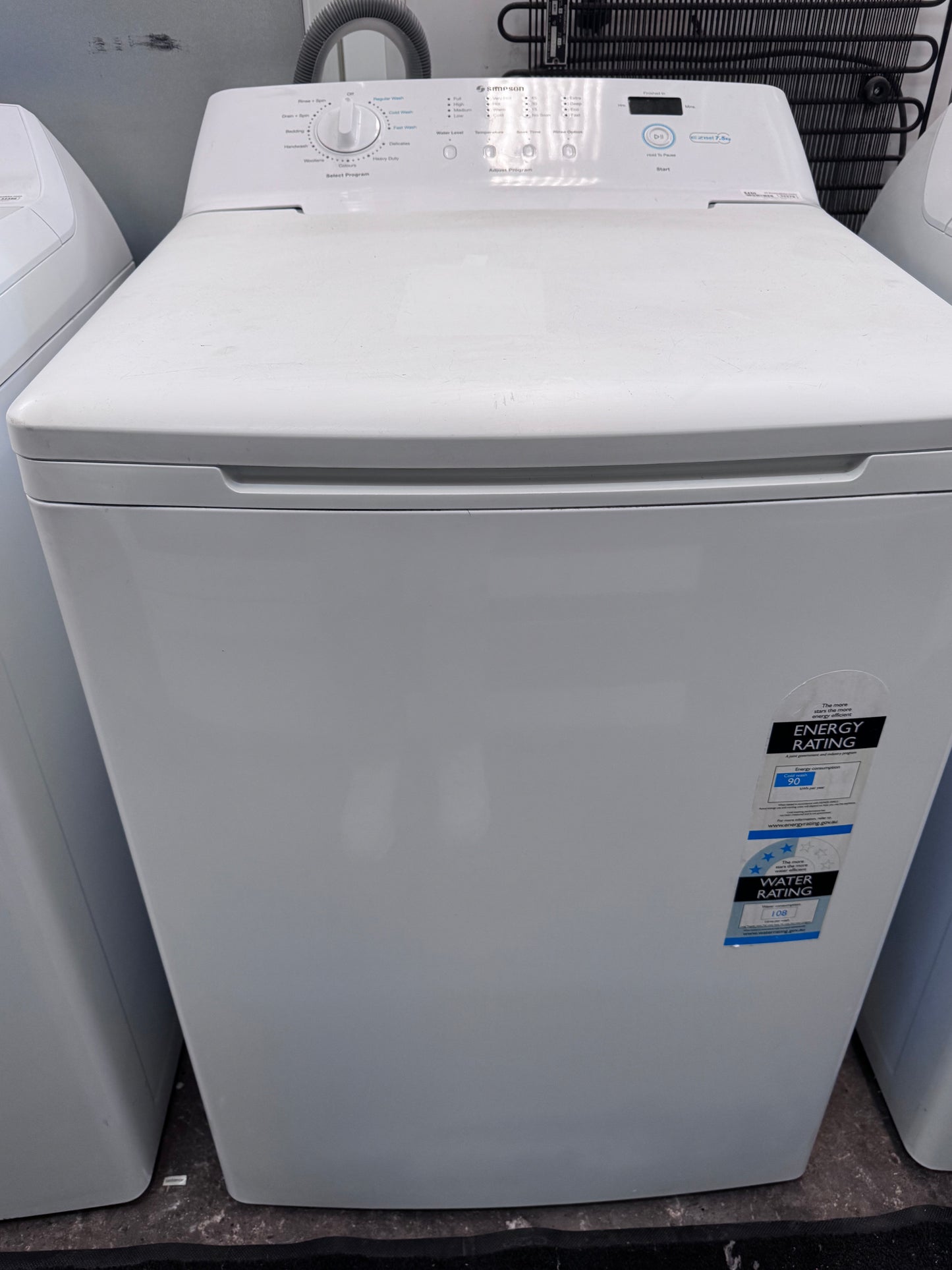 Simpson Top Loader Washing Machine 7.5kg SWT7542 (32379)