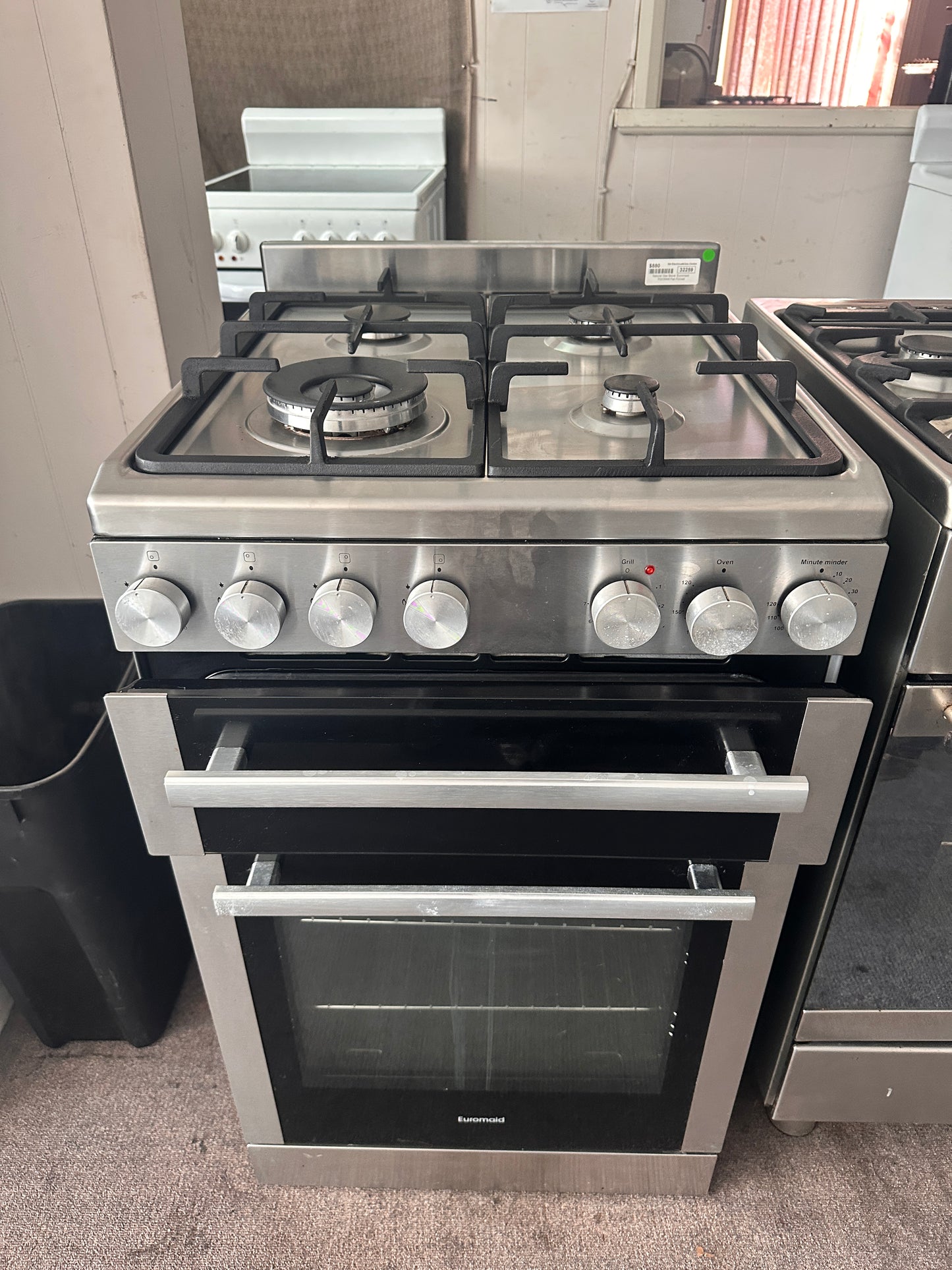 Euromaid 54cm Fan Forced Natural Gas Freestanding Stove FGO54S Stainless