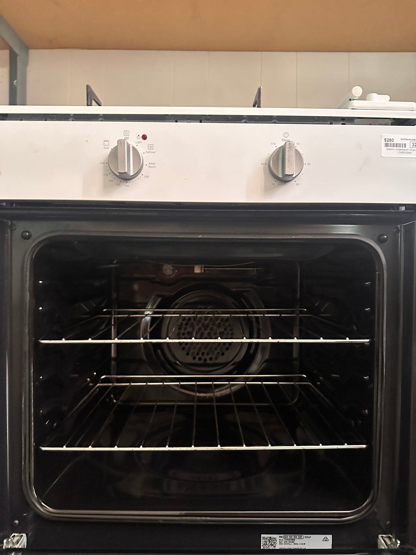 Chef Fan Forced Electric Underbench Oven CVE612WB
