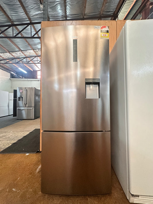 Haier Bottom Mount Fridge Freezer HRF450B 454L Stainless Steel