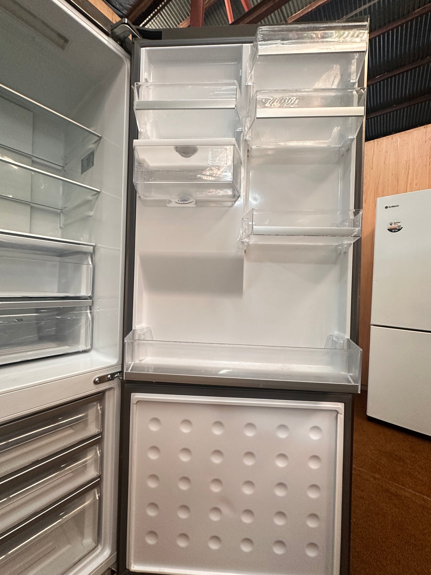 Haier Bottom Mount Fridge Freezer HRF450B 454L Stainless Steel