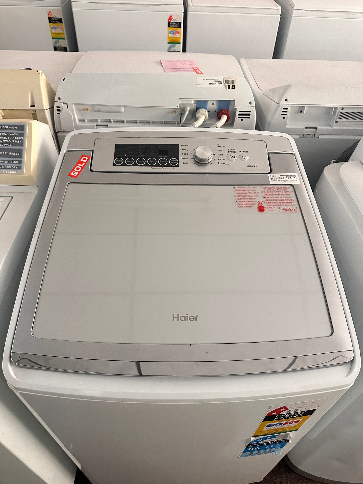 Haier Top Loader Washing Machine 7kg HWMSP70