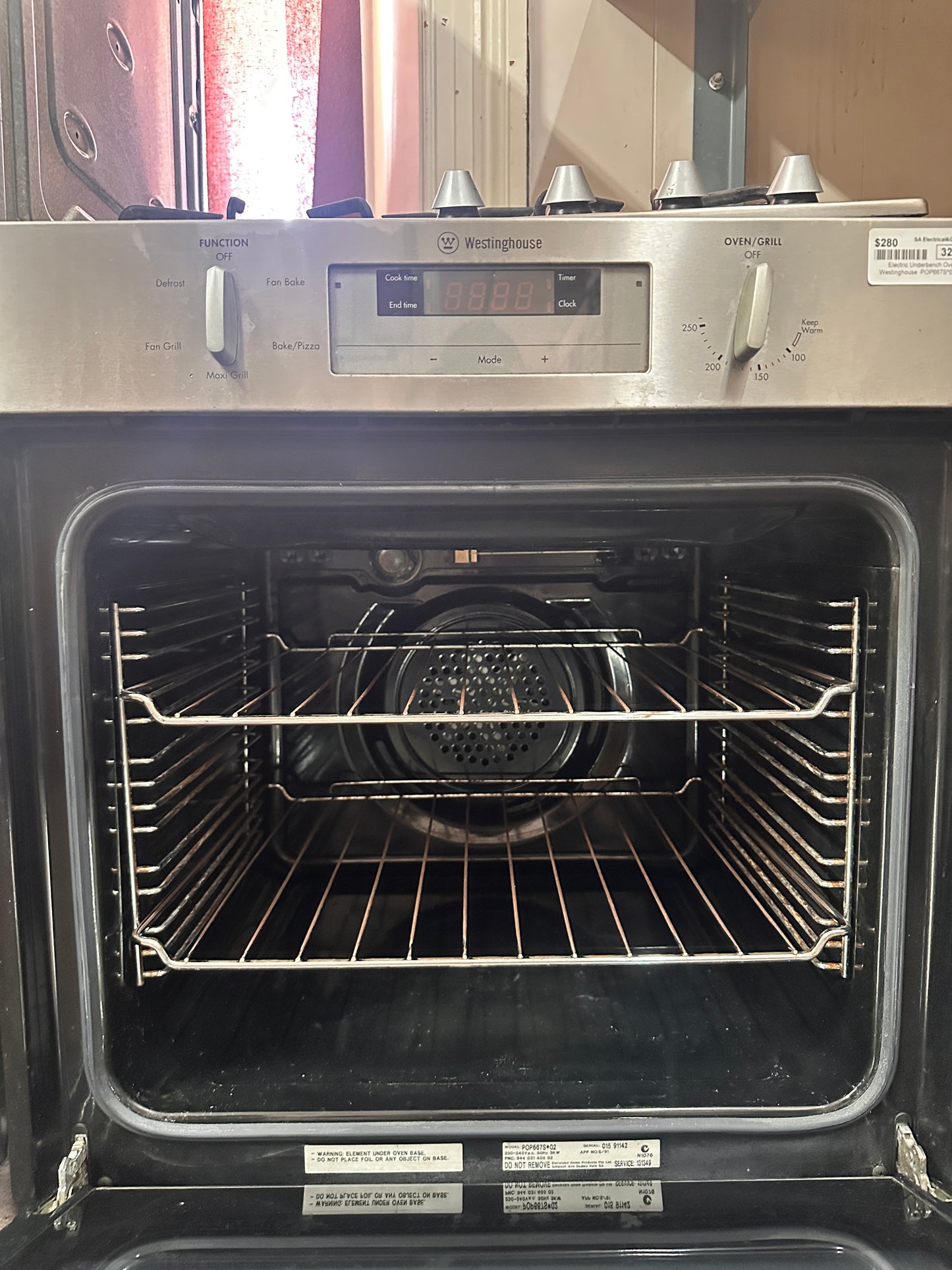 Westinghouse Fan Forced Electric Underbench Oven POP667S*02 Stainless