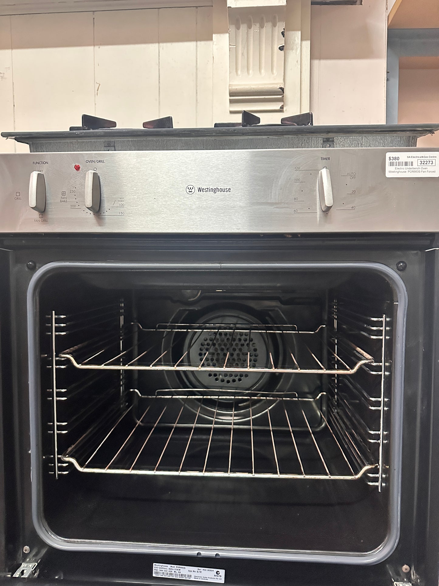 Westinghouse Fan Forced Electric Underbench Oven POR663S Stainless