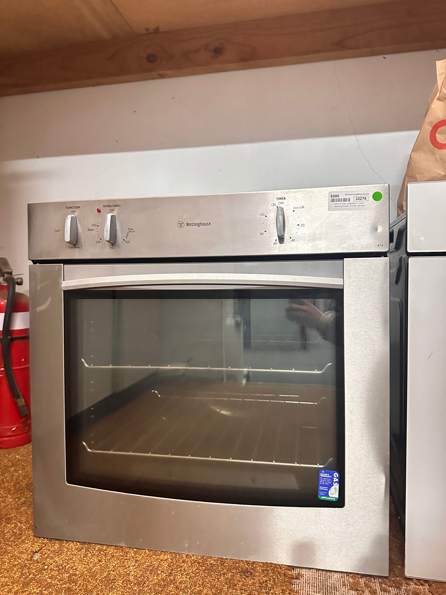 Westinghouse Fan Forced Natural Gas Underbench Oven 474 Stainless