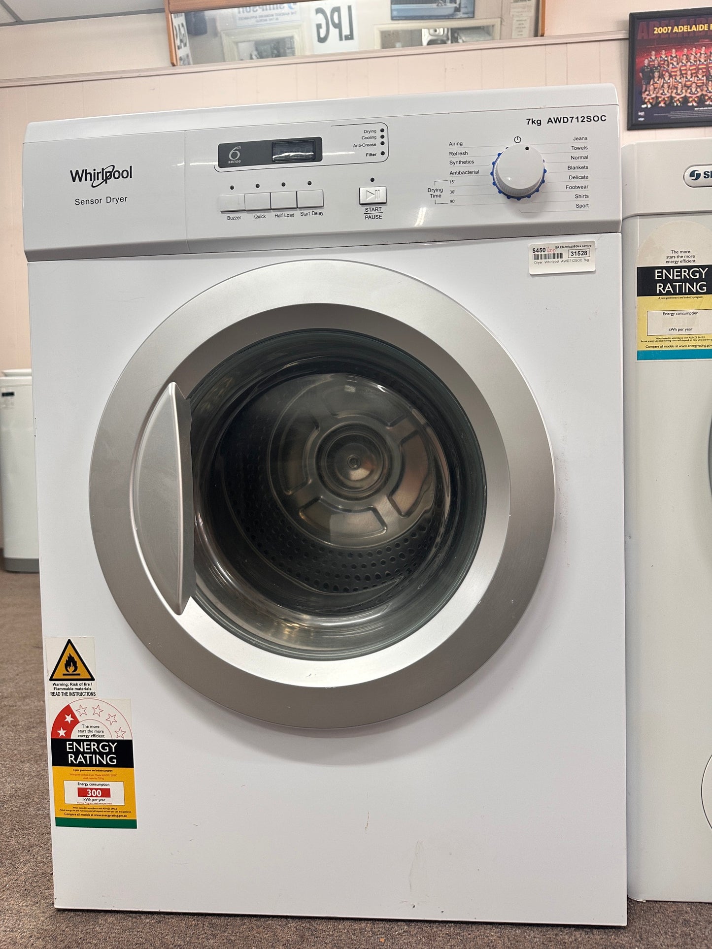 Whirlpool Dryer 7kg AWD712SOC