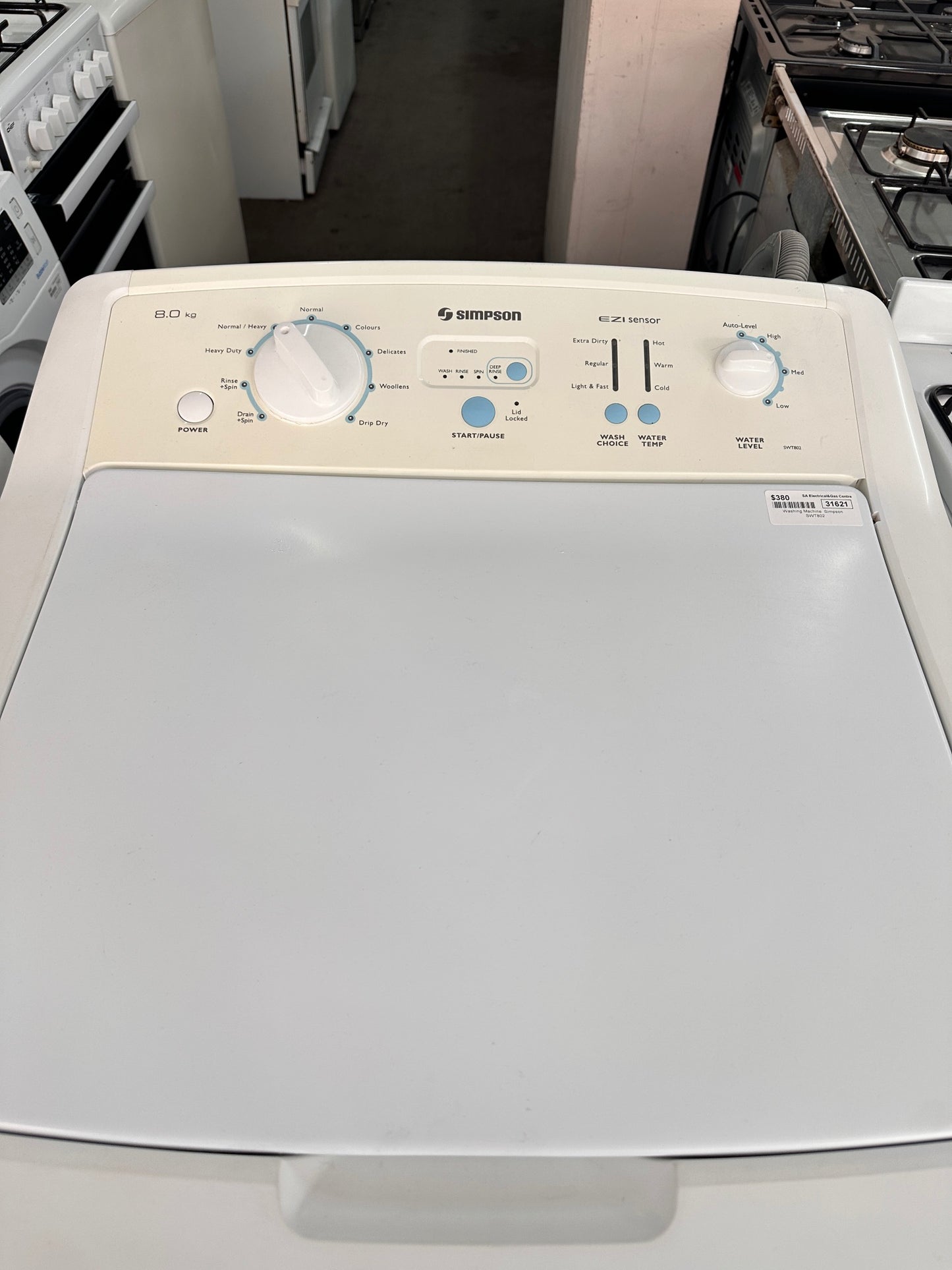 Simpson Top Loader Washing Machine 8kg SWT802
