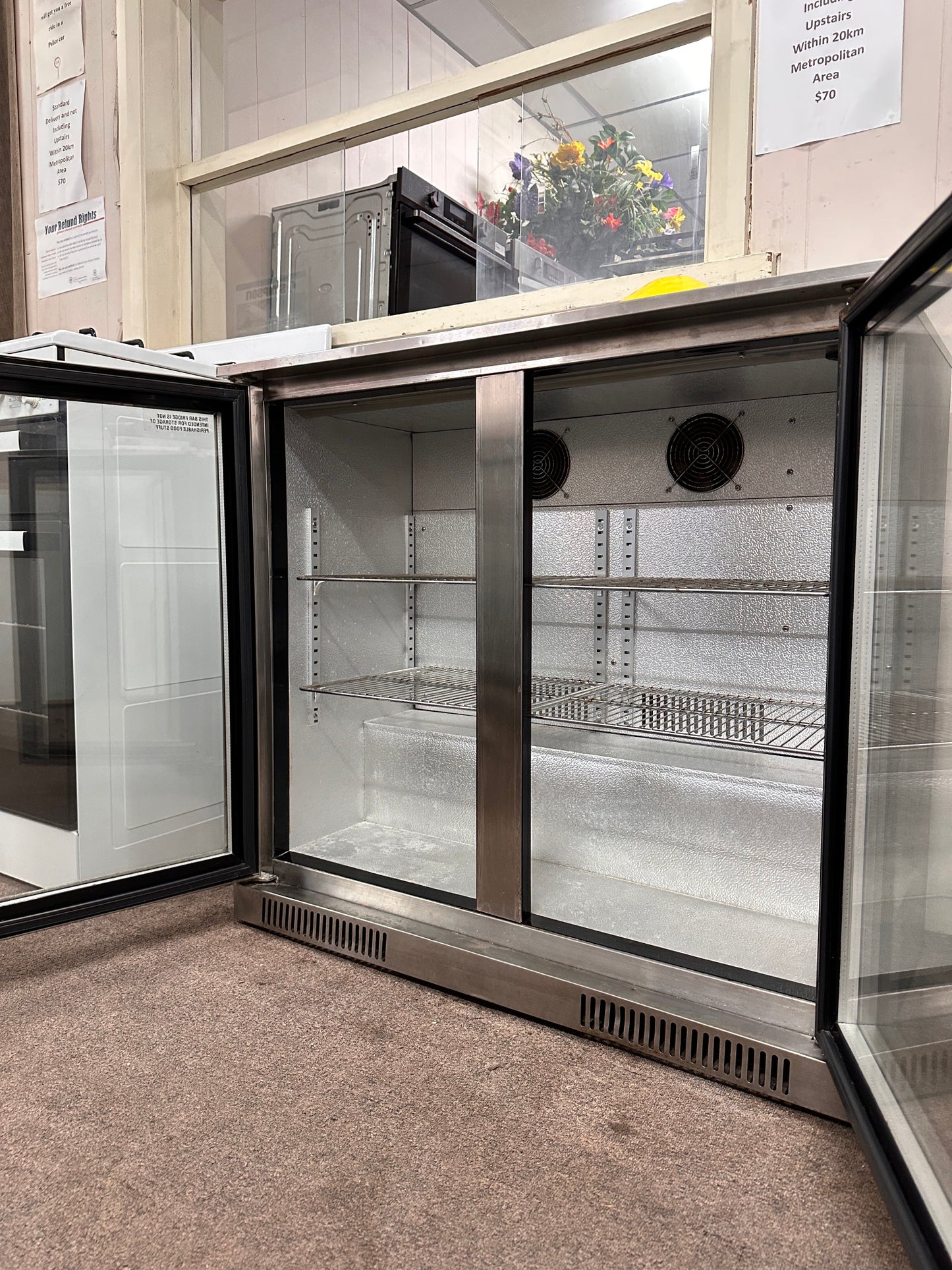 Matador Stainless Steel Bar Fridge - Double Door 208L