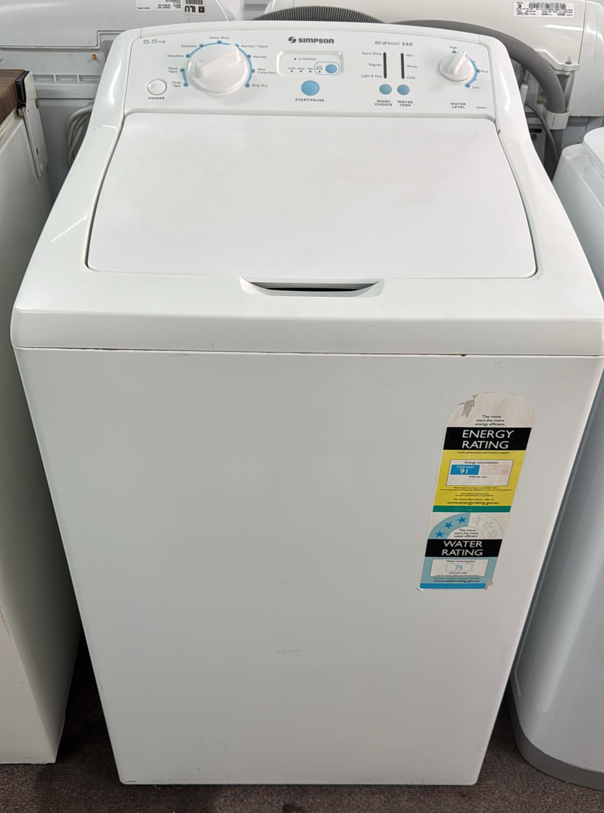 Simpson Top Loader Washing Machine 5.5kg, 36S550N (32638)