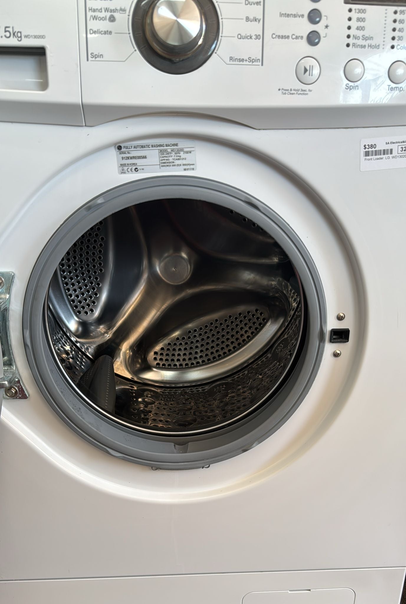 LG Front Loader Washing Machine 7.5kg, WD13020D (32685)