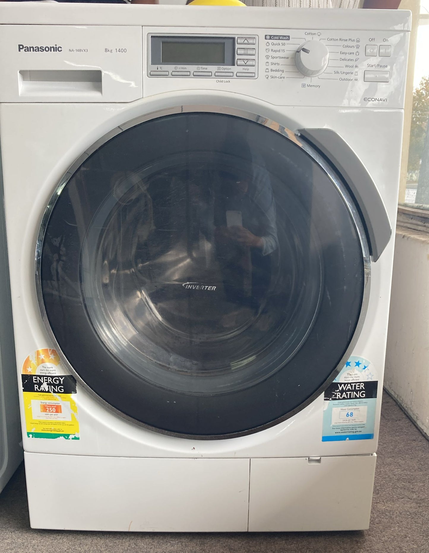 Panasonic Front Loader Washing Machine 8kg, NA48VX3 (33202)
