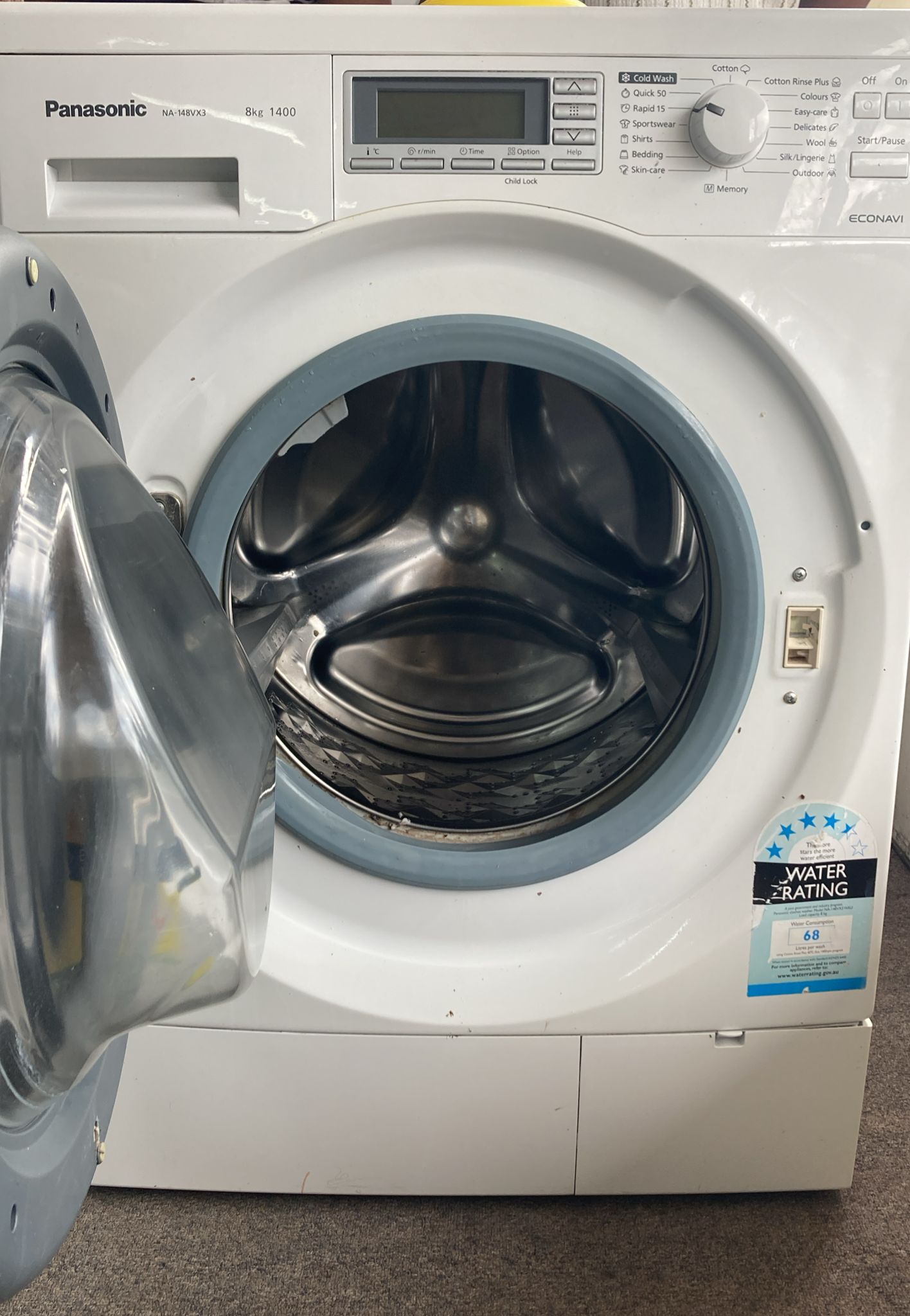 Panasonic Front Loader Washing Machine 8kg, NA48VX3 (33202)