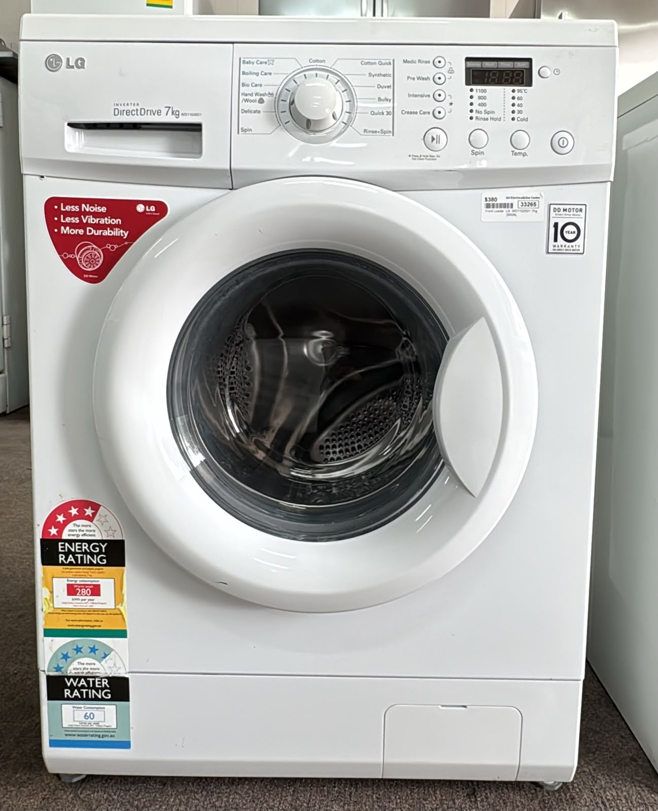 LG Front Loader Washing Machine 7kg, WD11020D (33265)