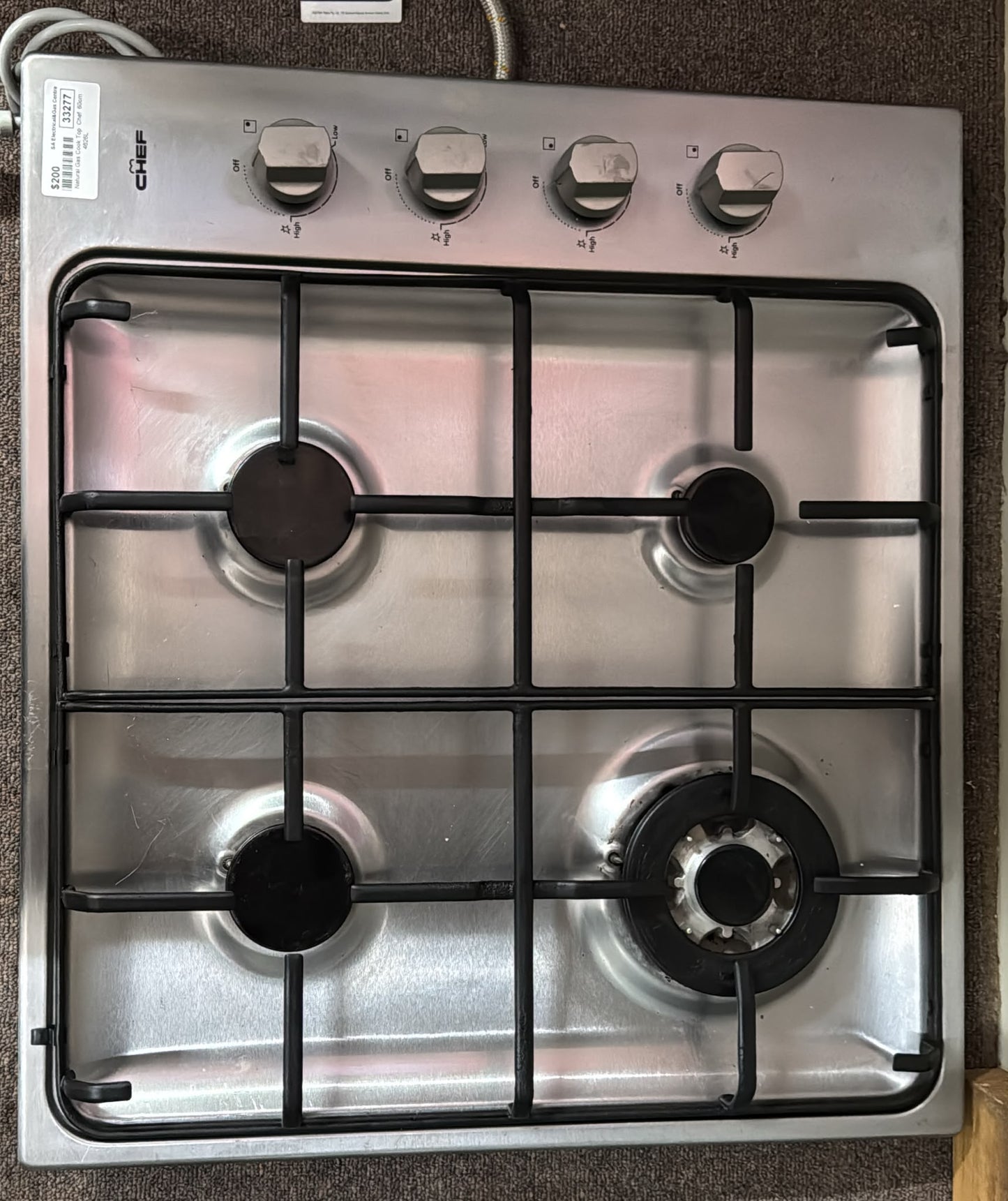 Chef Natural Gas Cook Top, 60cm (33277)