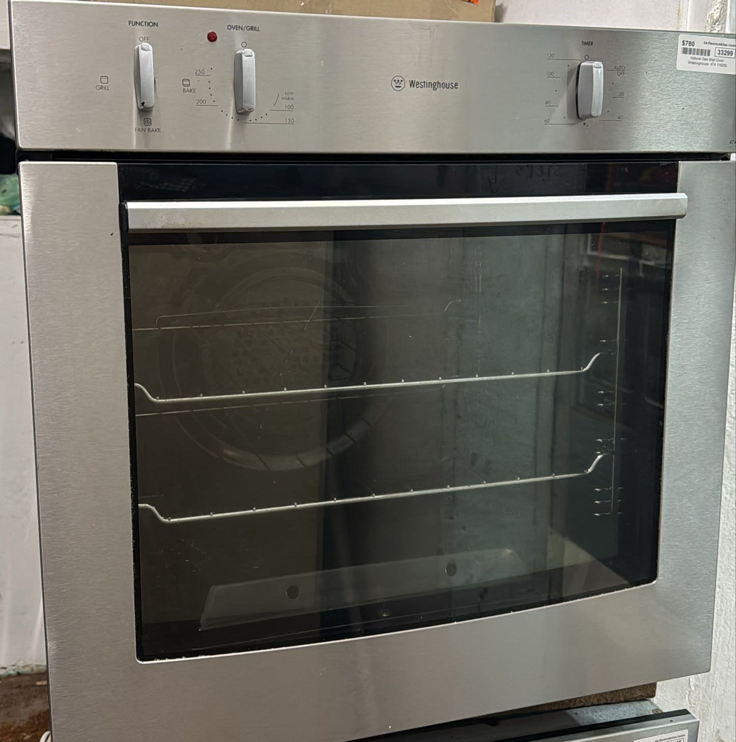 Westinghouse 60cm Natural Gas Under bench Oven (33299)