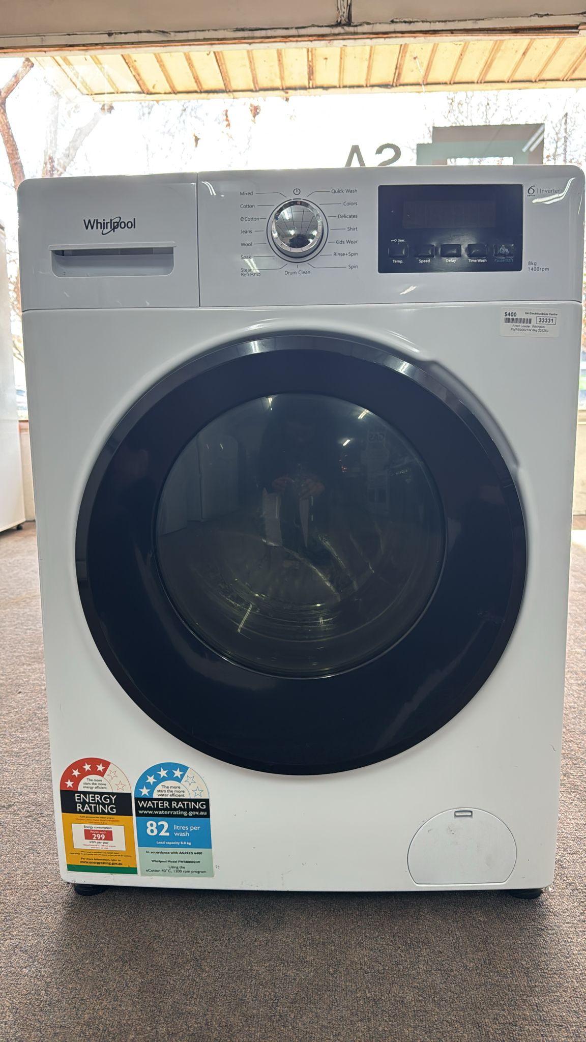 Whirlpool Front Loader Washing Machine 8kg, FWRB80021W (33331)