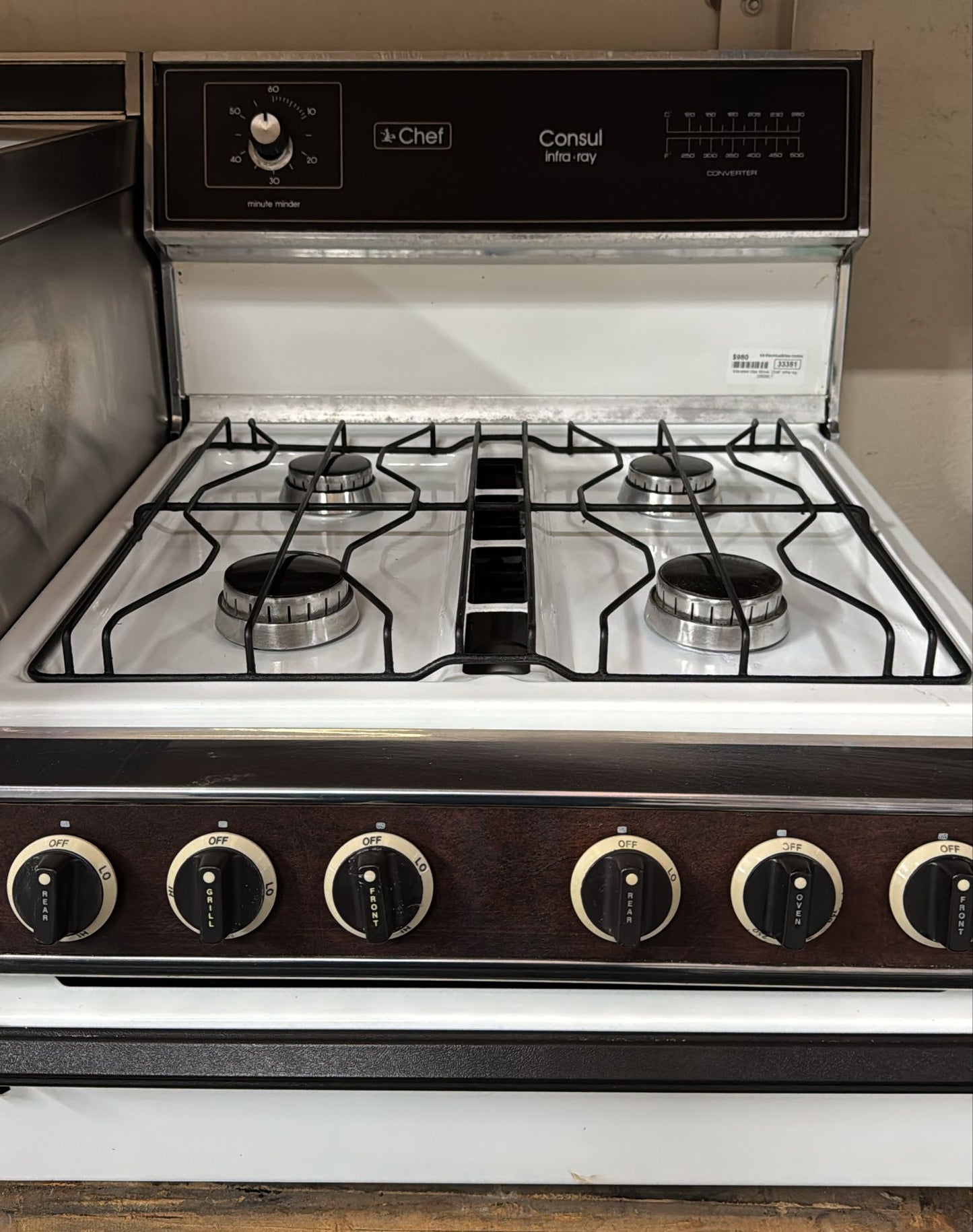 Chef Consul Infra Ray Natural Gas Elevated Stove (33351)