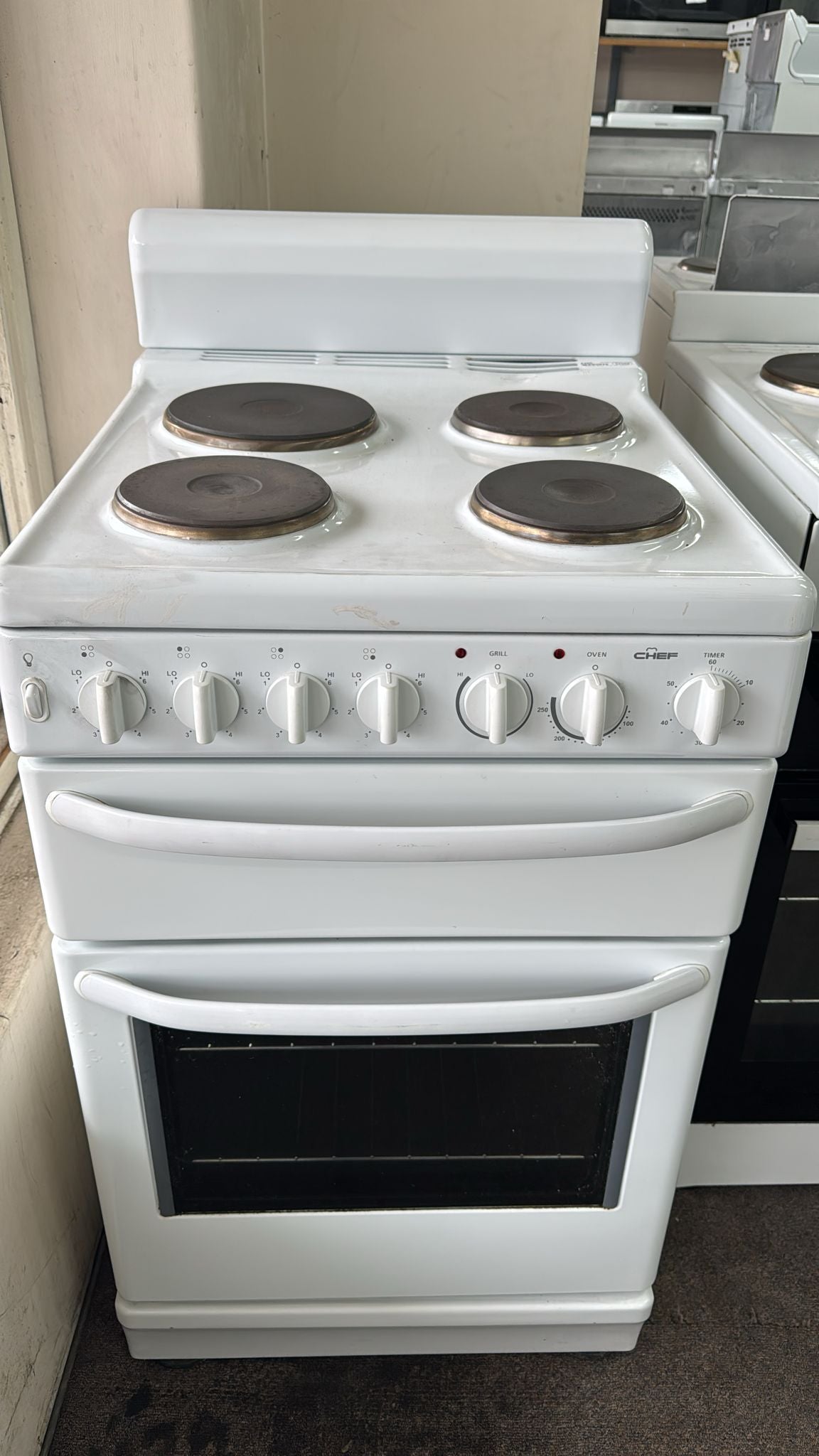 Chef 54cm Upright Cooker Freestanding Electric Stove, EBC5271W*36 (33368)