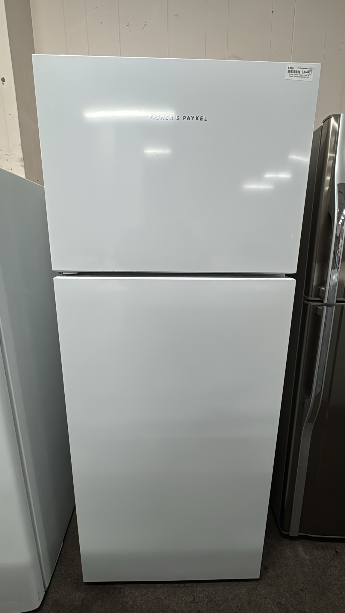 Fisher & Paykel Top Mount Fridge Freezer 380L, E381TLPWG  (33442)