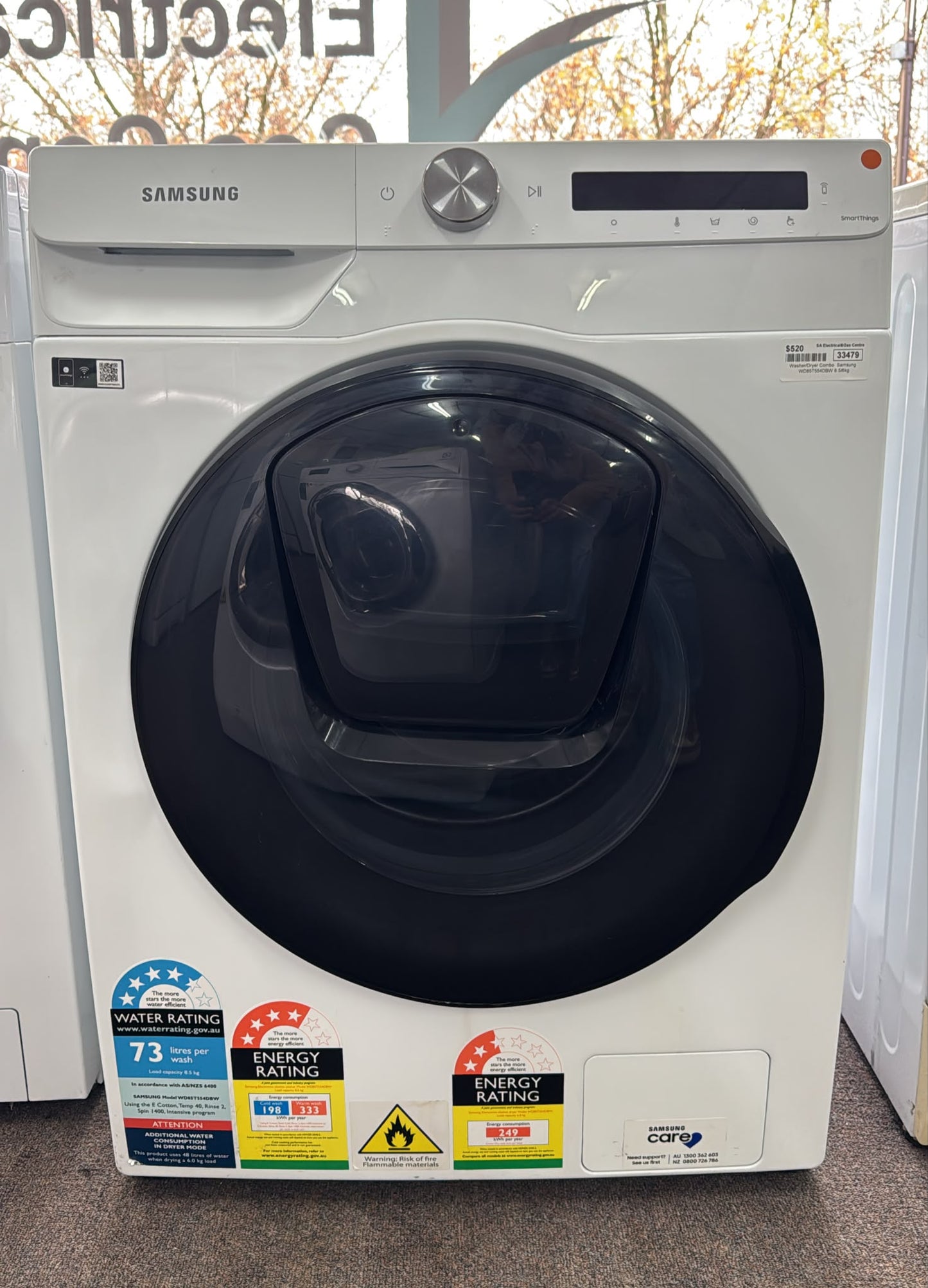 Samsung Washer/Dryer Combo 8.5/6.5kg WD85T5540BW (33479)