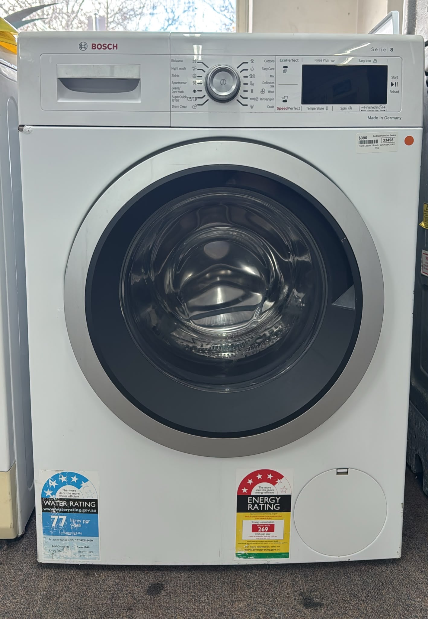 Bosch Front Loader Washing Machine 9kg, WAW28420AU (33498)