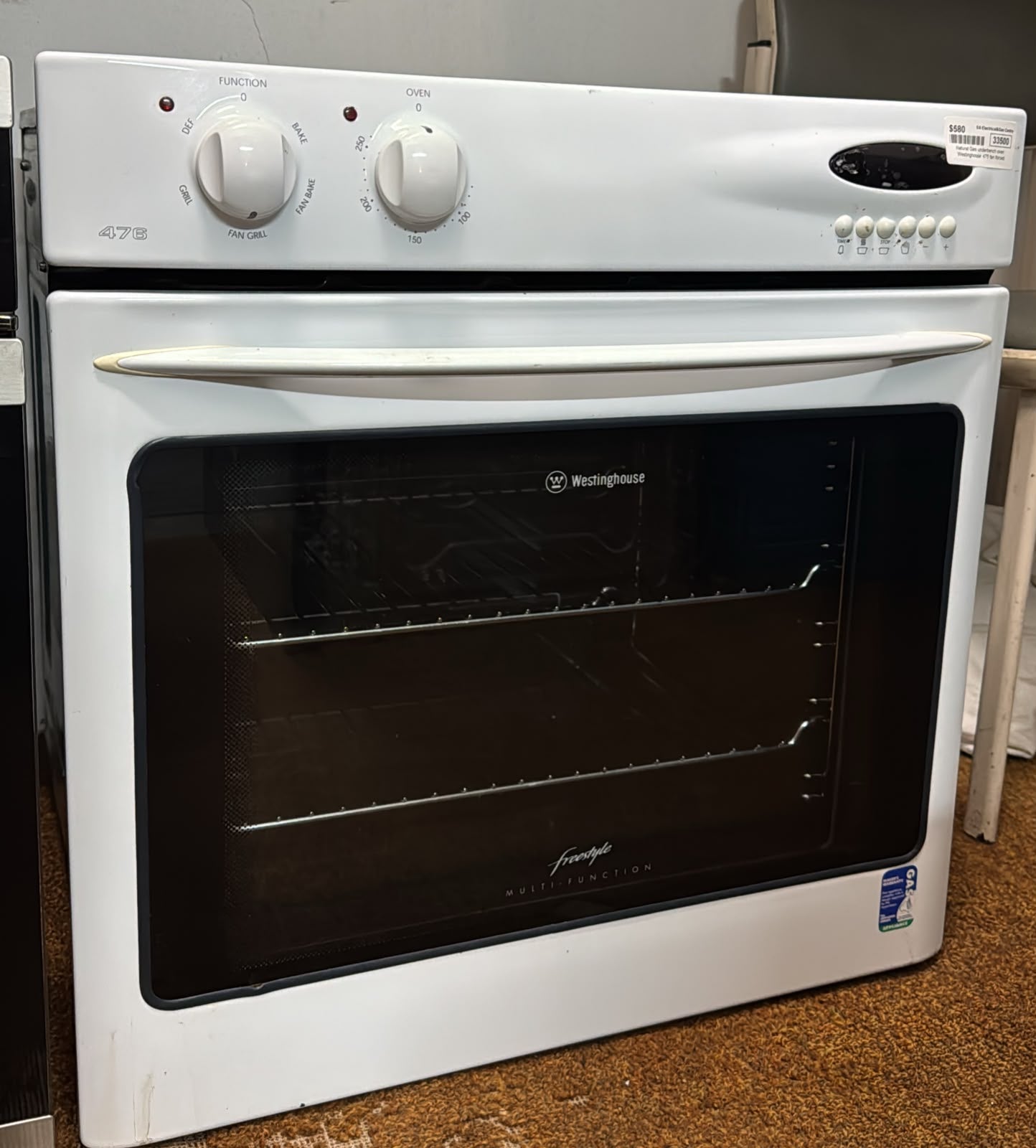 Westinghouse 60cm Natural Gas Under bench Oven (33500)