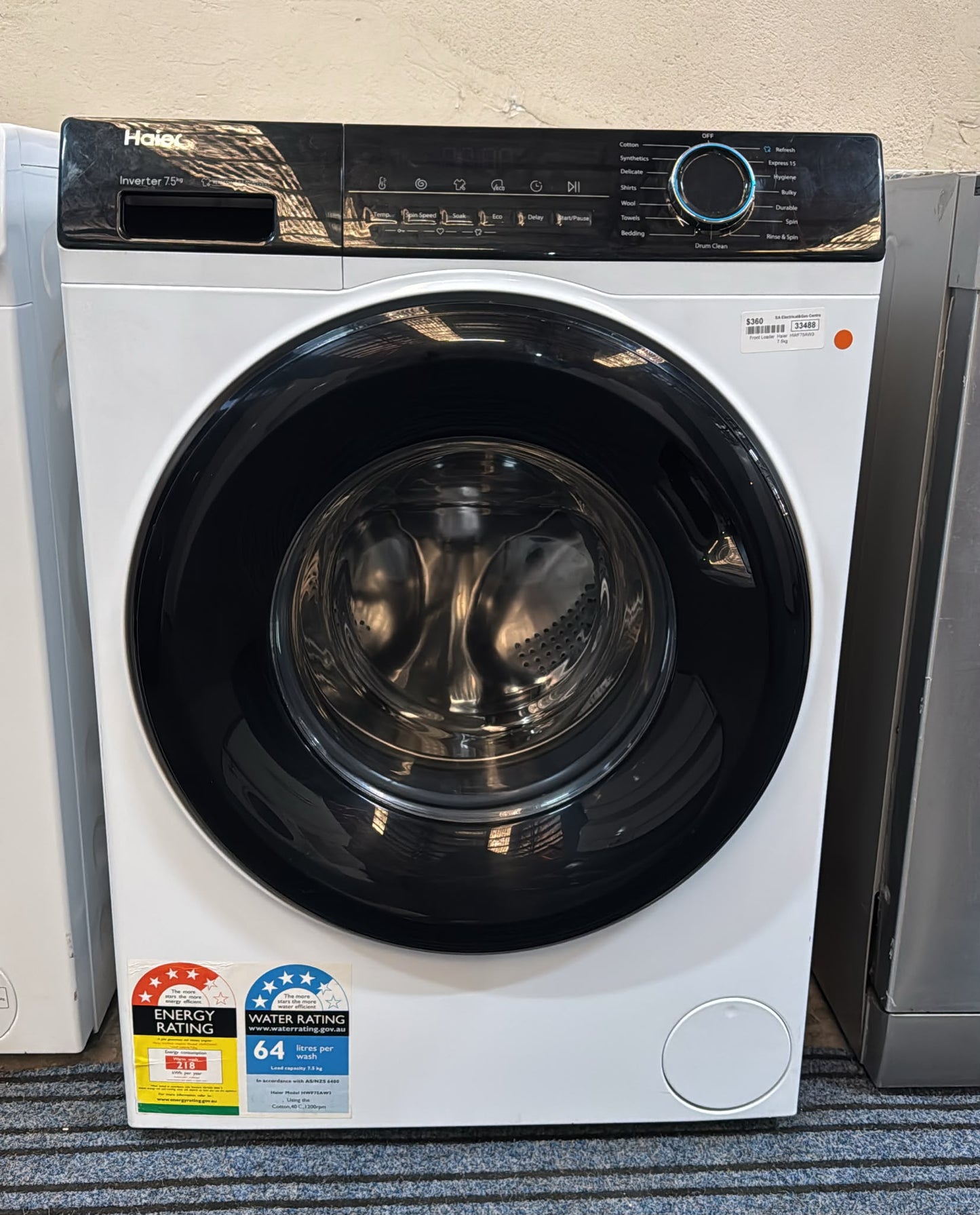 Haier Front Loader Washing Machine 7.5kg, HWF75AW3 (33488)