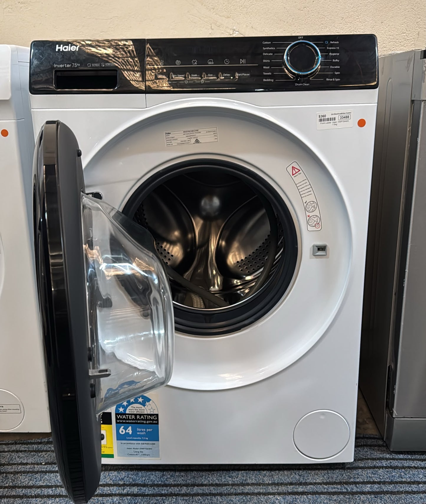 Haier Front Loader Washing Machine 7.5kg, HWF75AW3 (33488)