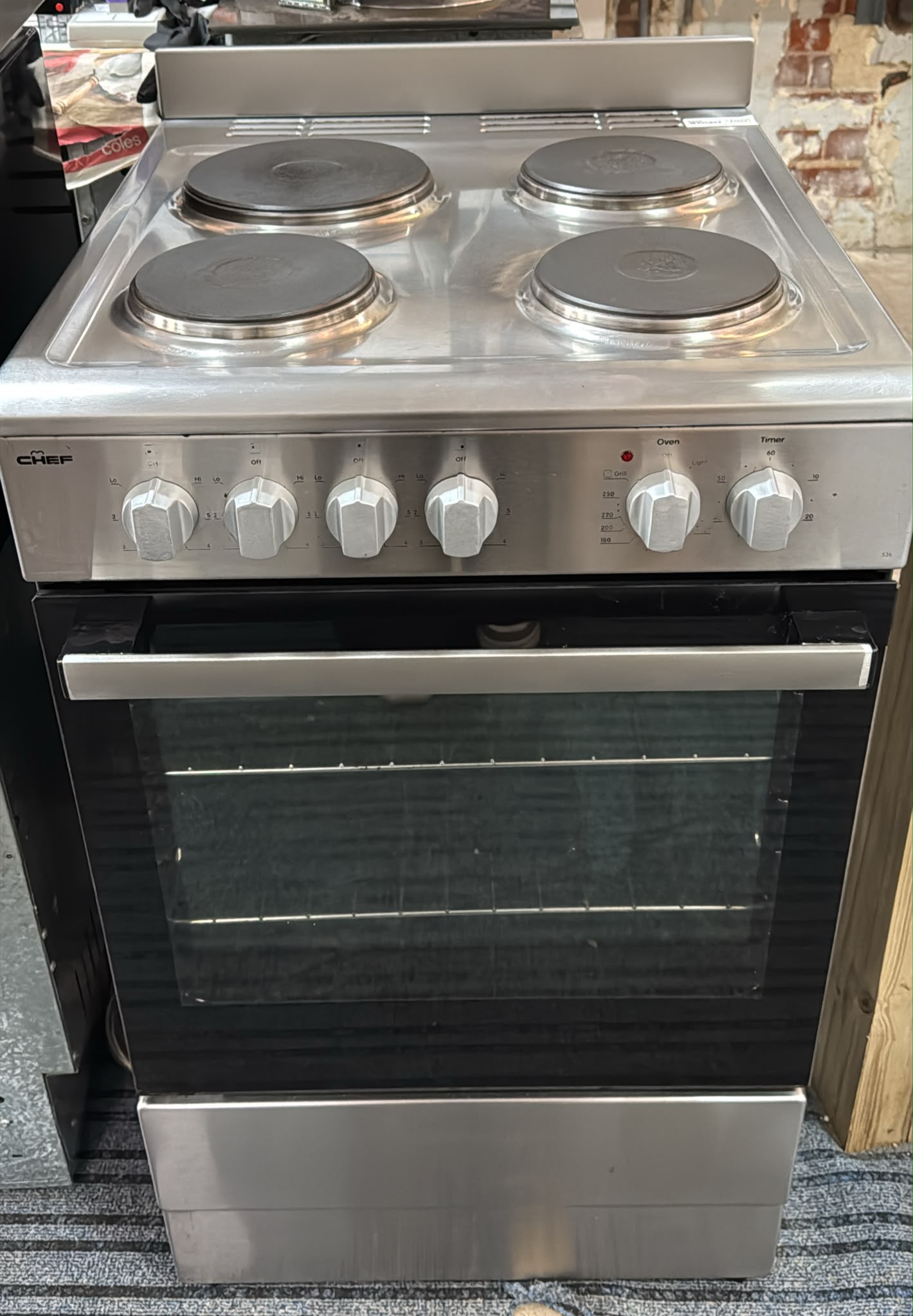 Chef Stainless Steel CFE536SB Freestanding Electric Stove 54cm (33504)