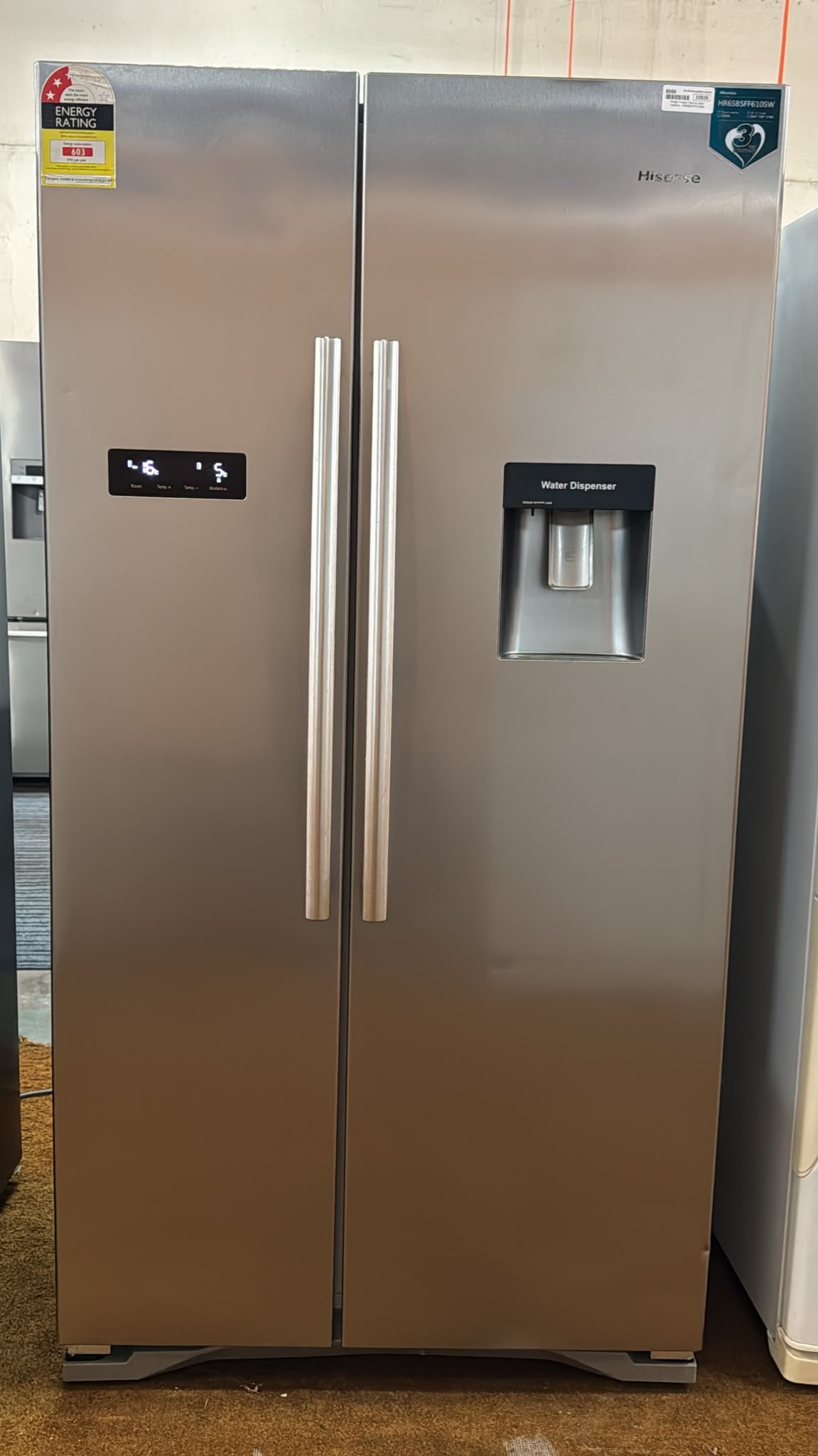 Hisense Side by Side Door Fridge Freezer 610L HR6SBSFF610 (33530)