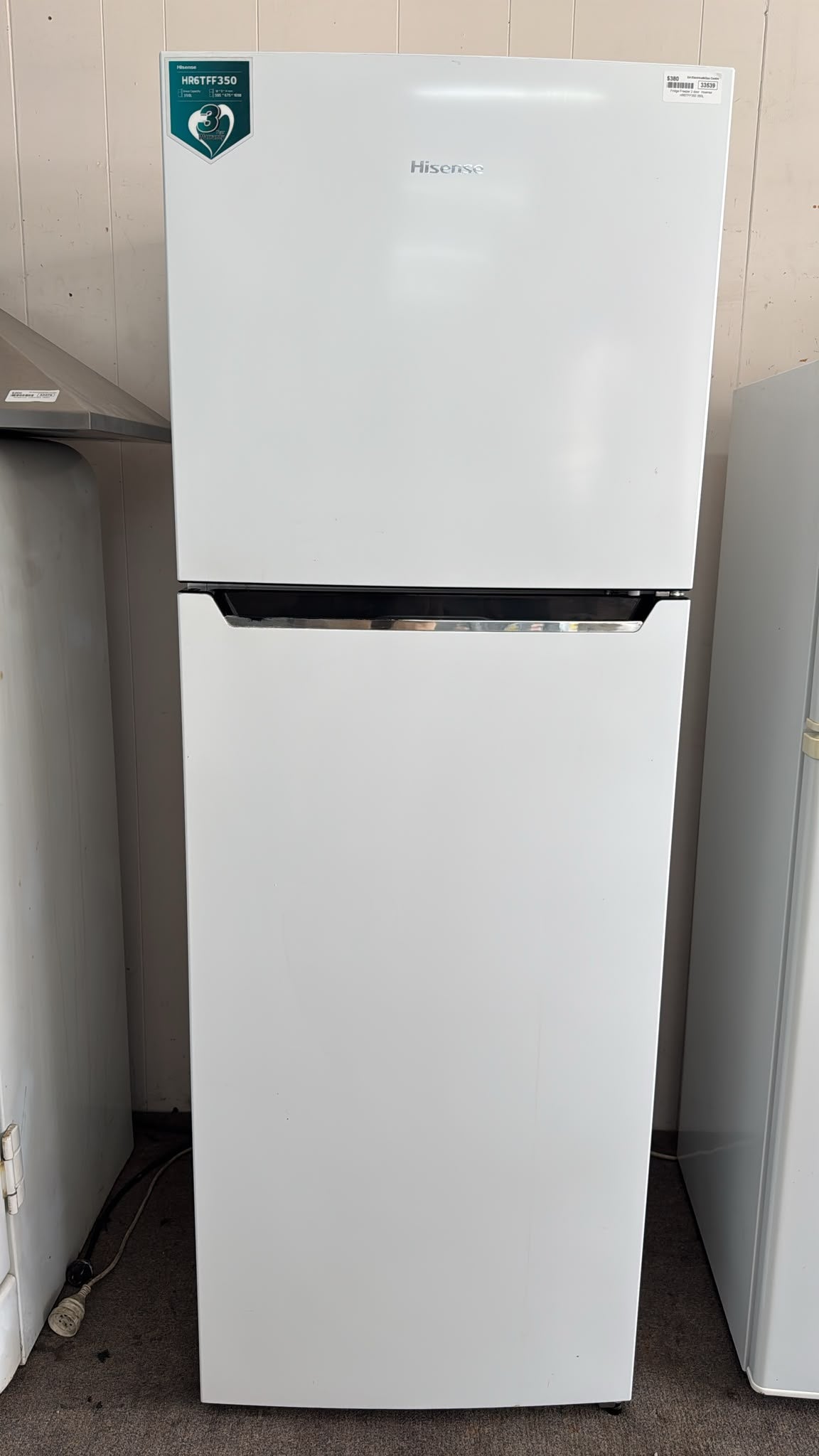 Hisense Top Mount Fridge Freezer 350L, HR6TFF350 (33539)